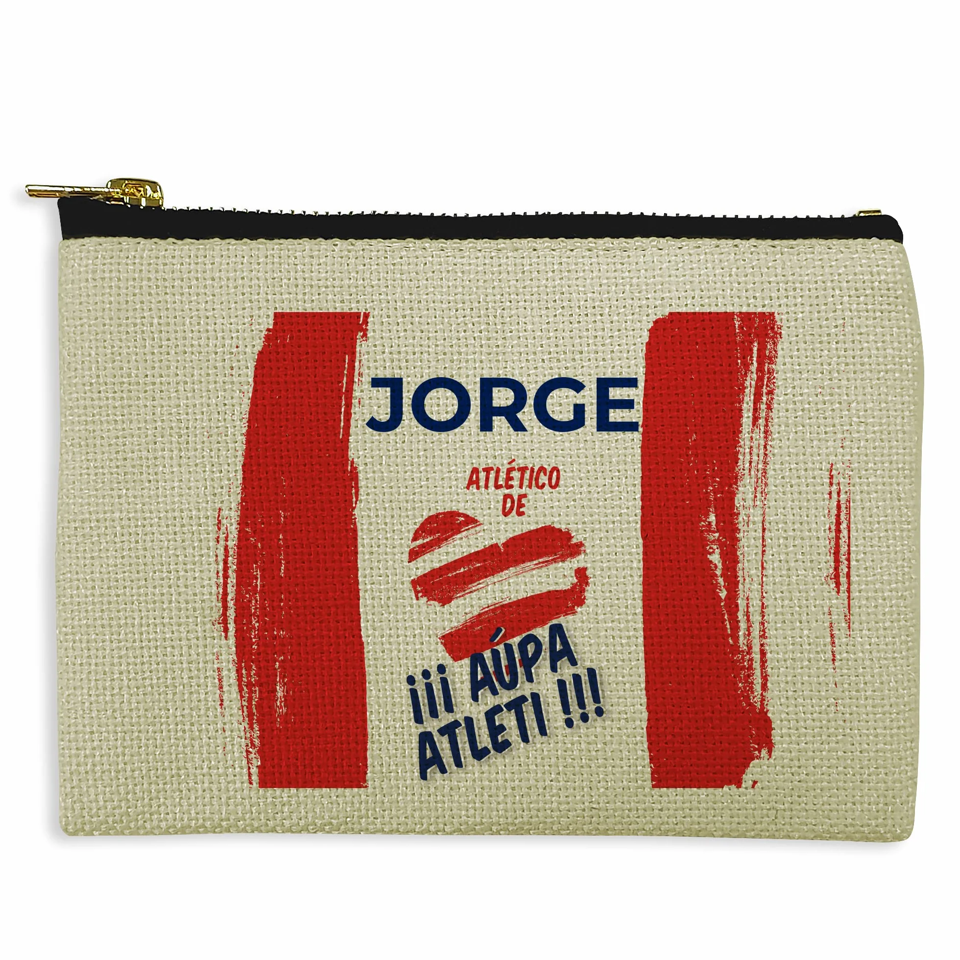 LolaPix Bolso Monedero/Billetero/Tarjetero Futbol. Monedero Personalizado Equipo Futbol. Bolsa Aseo. Personalizado. Bolsa con Cremallera. 10 x 15 cm. Varios diseños. Neceser Tela.