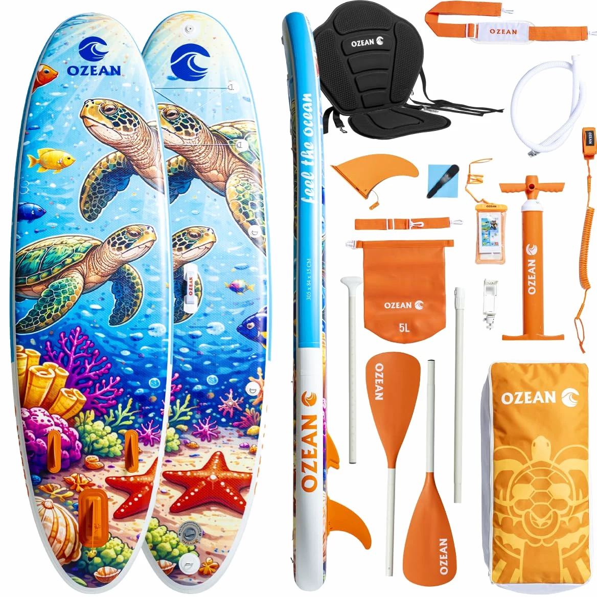 Tabla Paddle Surf Hinchable 305cm Premium 2 en 1 Kit Kayak Ozean