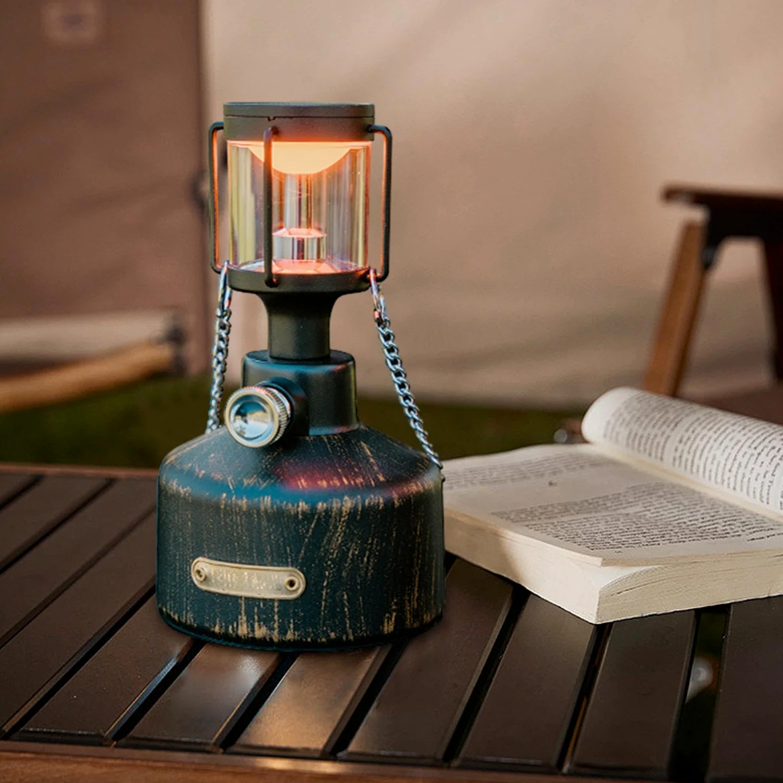 Luz de campamento de ambiente al aire libre | Lámpara de emergencia | Linterna LED vintage, durabilidad compacta, estilo retro, linterna LED de camping de 6 W, impermeable, sensor de soplado simulado, | Linterna LED vintage, durabilidad compacta, estilo r