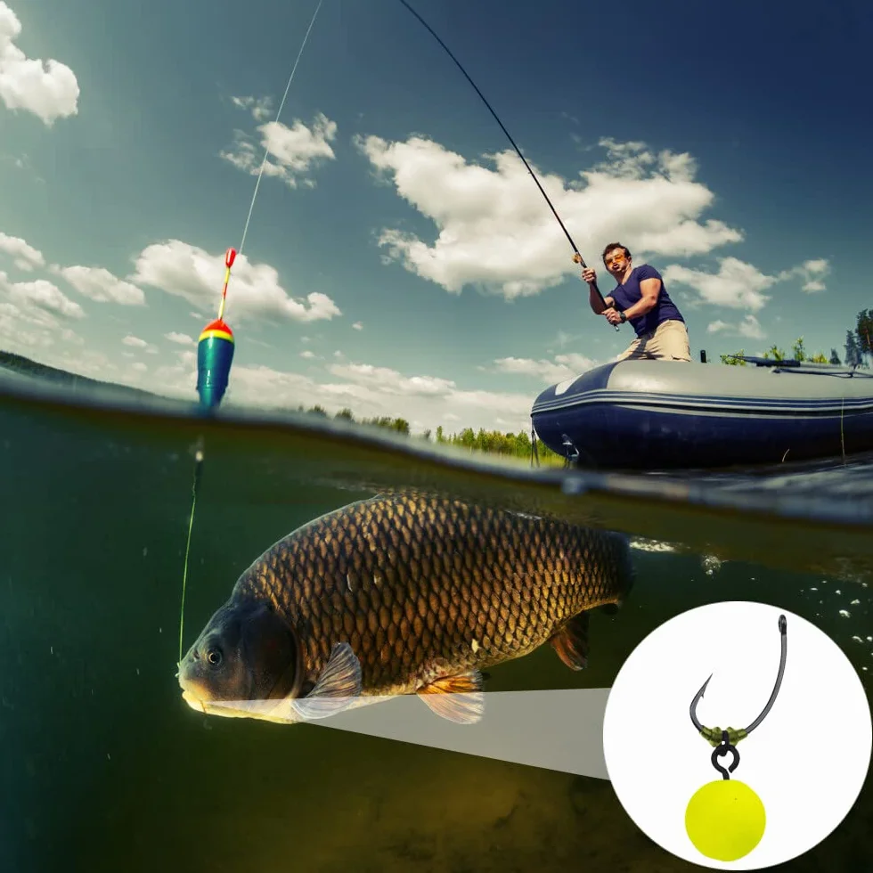 Juego de 170 tornillos de pesca para pesca de carpa accesorios, 50 tornillos de pesca, gancho de tornillo de tornillo y 120 piezas topes gancho gancho gancho cebo para pesca de carpas