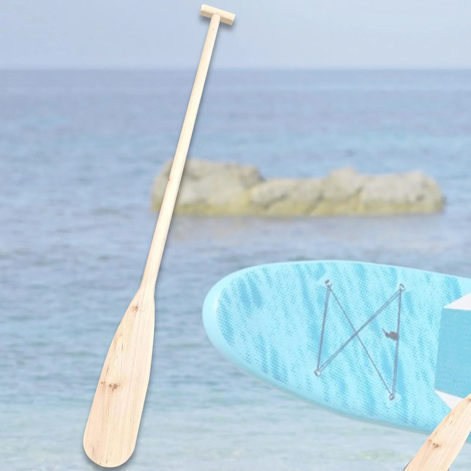Harayaa Remo de Canoa de Madera Hecho a Mano para Deportes Acuáticos, Decoración del Hogar