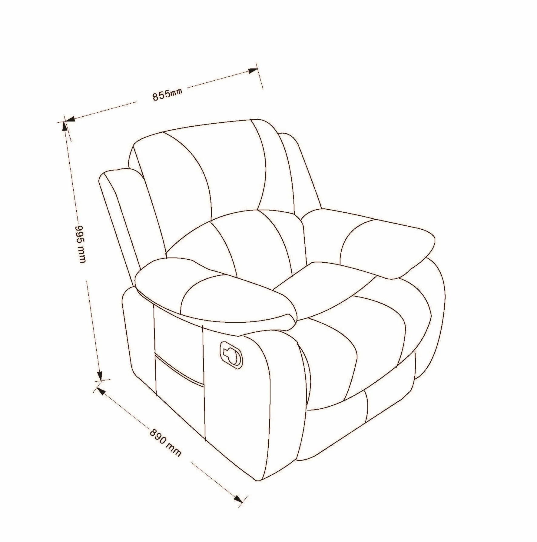 Sillón Relax Astan Hogar Ramón AH-AR30910CR con Reclinación Manual, Masaje y Termoterapia