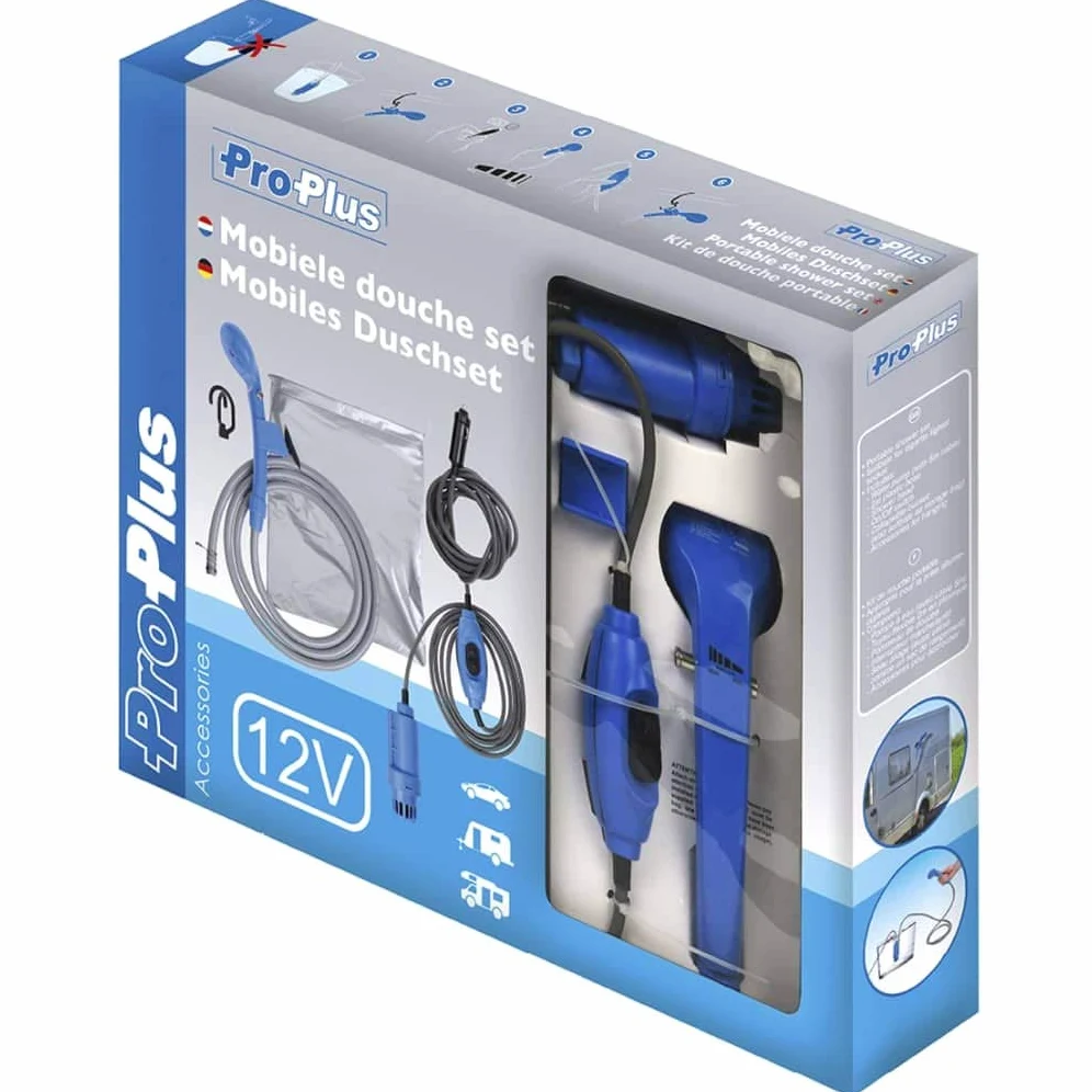 PRO PLUS - Kit de Ducha portátil 12 V, Color Gris y Azul
