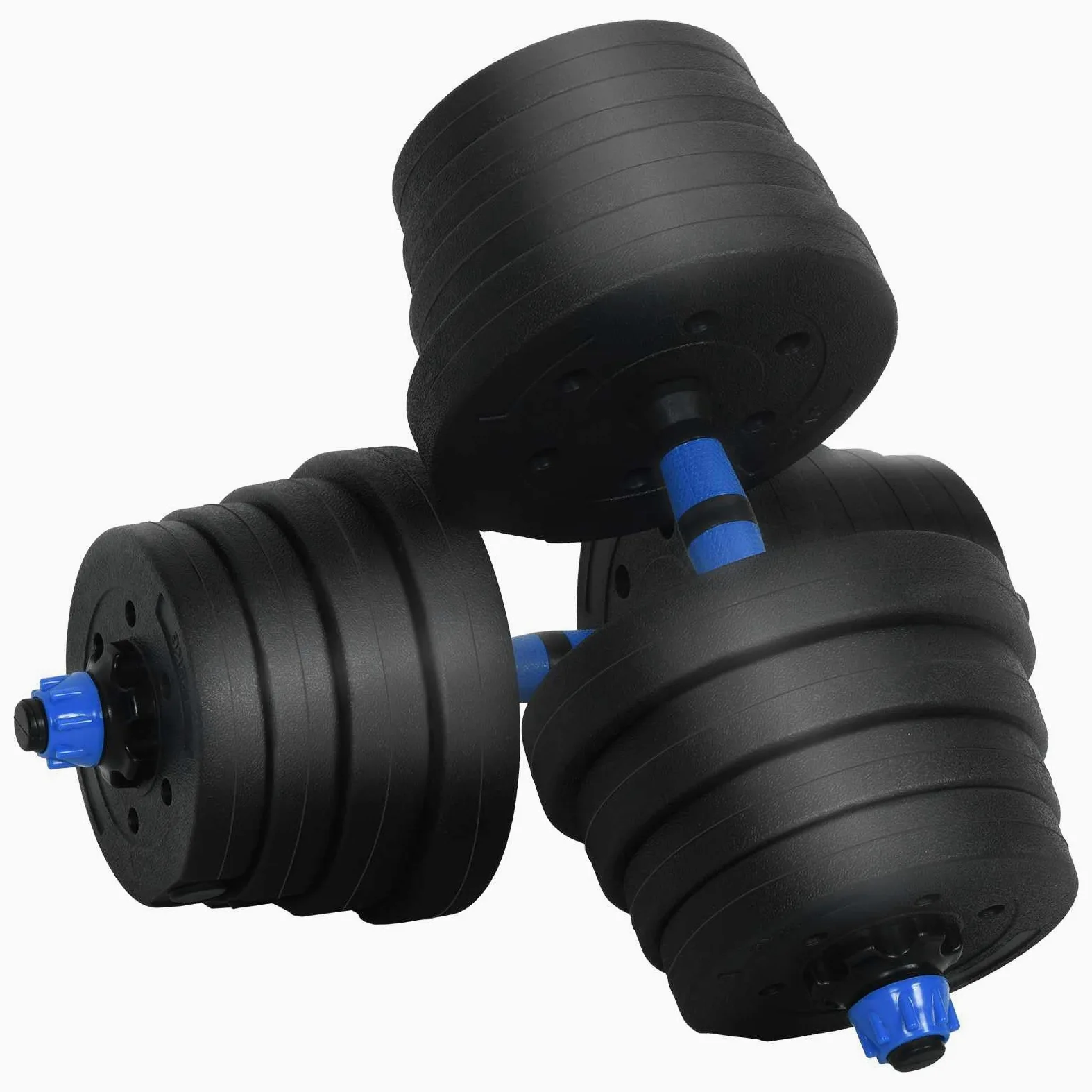 Juego de mancuernas 4 en 1, 30 kg, ajustables, con discos de hierro fundido, para entrenamiento de fuerza, entrenamiento muscular, entrenamiento en casa, fitness y gimnasia