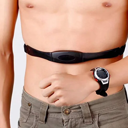 Reloj deportivo impermeable con monitor de frecuencia cardíaca inalámbrico de 3 metros, negro