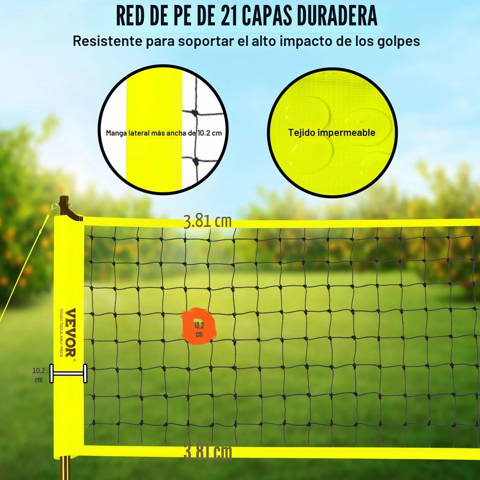 VEVOR Sistema de Red de Voleibol, Postes de Aluminio Unisex Adulto