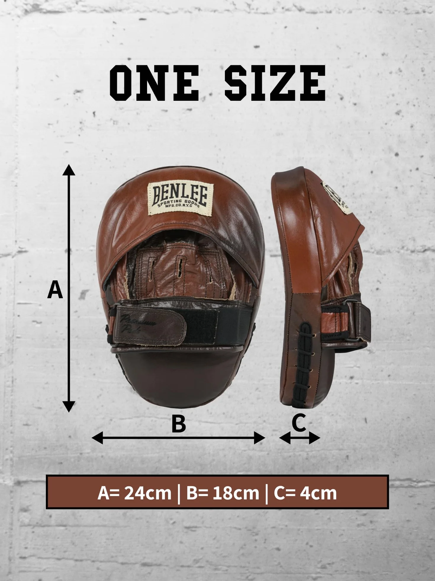 BENLEE Rocky Marciano Premium Pad Manoplas, Adultos Unisex, Marrón/Negro/Beige
