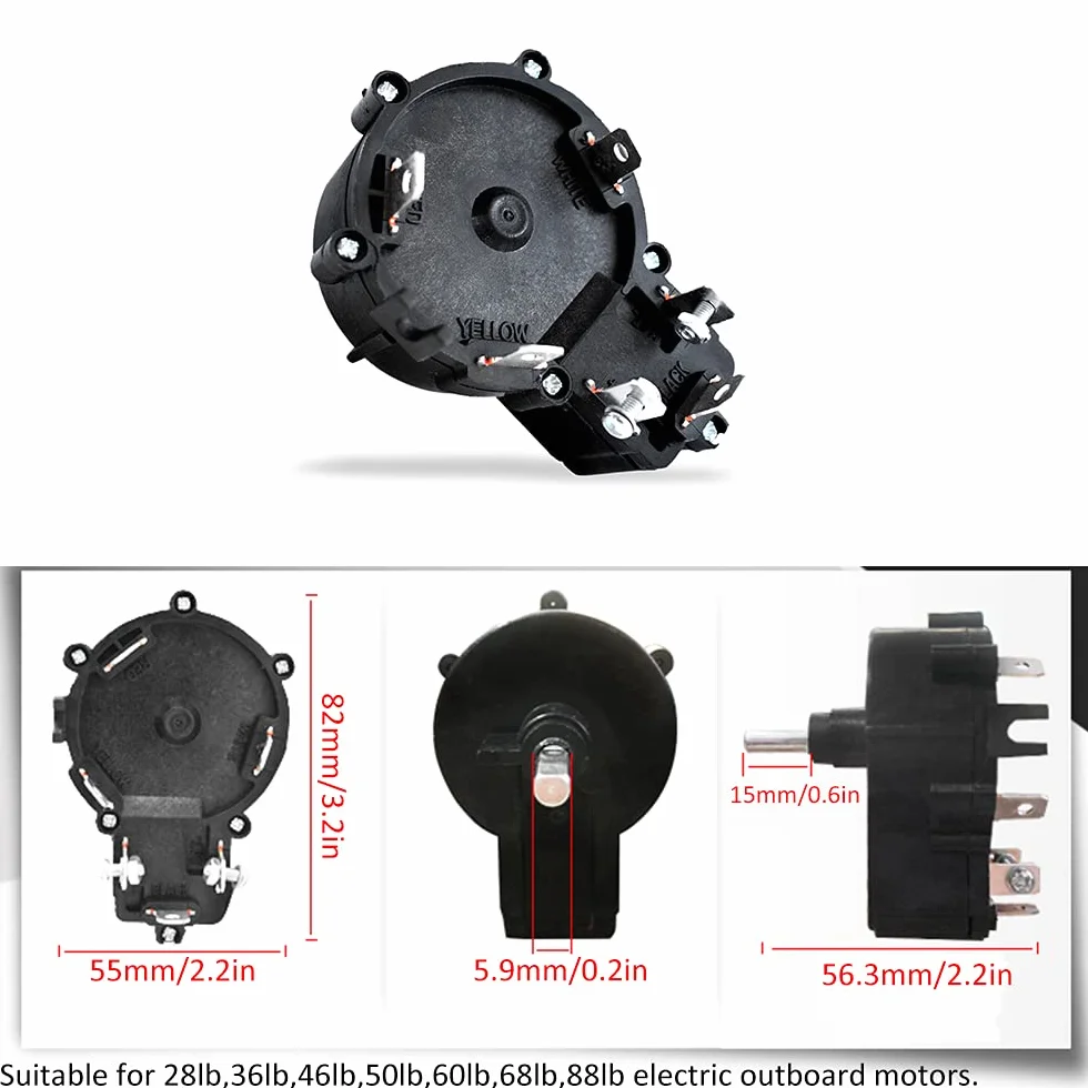 Controlador de velocidad de HUIOP Controlador de motor fueraborda eléctrico 12V Controlador de velocidad de hélice fueraborda marino para motores fueraborda eléctricos 12,7 kg 16,3 kg 20,9 kg 22,7 kg