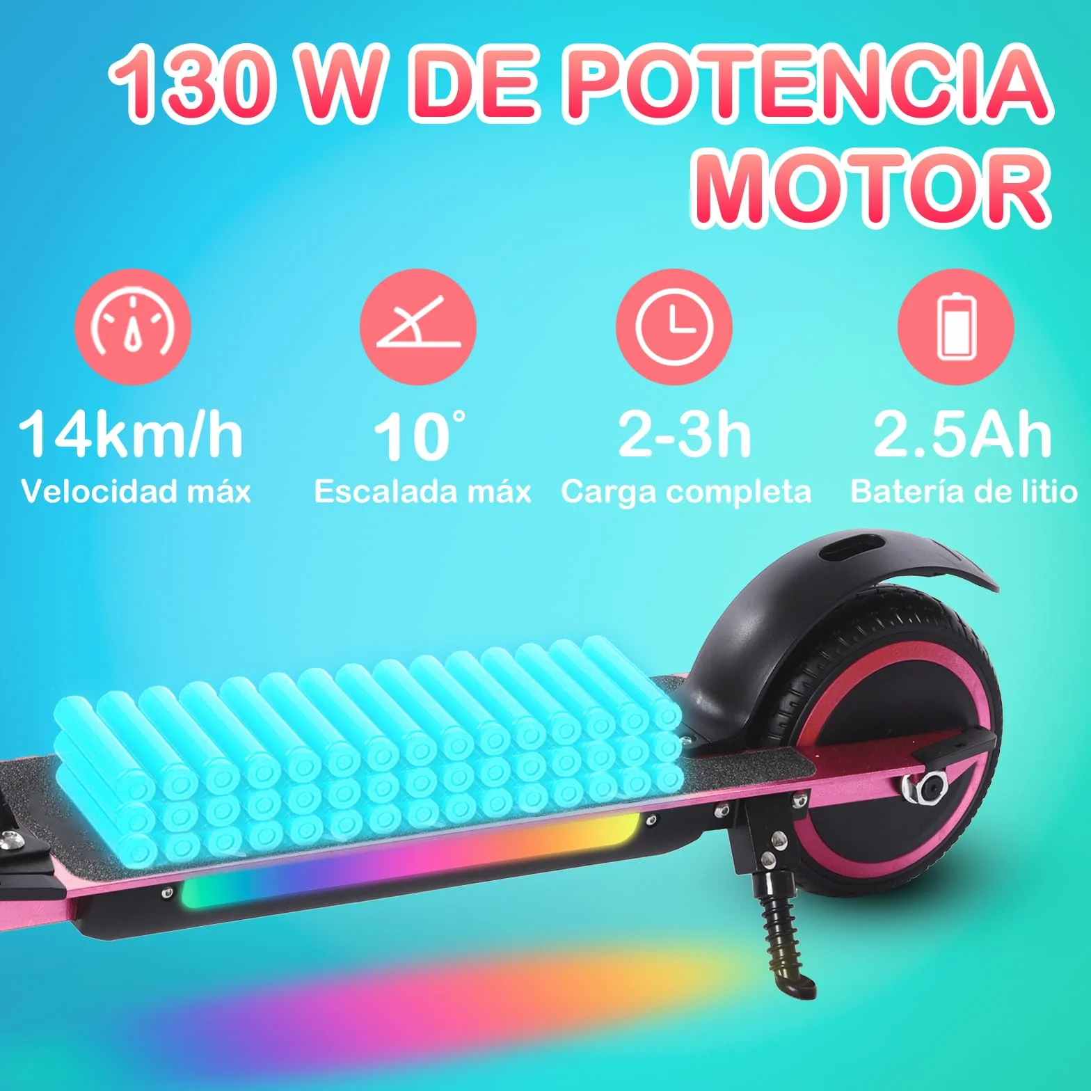 Patinete Eléctrico para niños,Plegable Niños 6 a 12 Años,Patinete Electrico Niño Pantalla LED,Patinetes Electricos Alcance de 5-8 KM,Patinete Niño Luces LED Coloridas