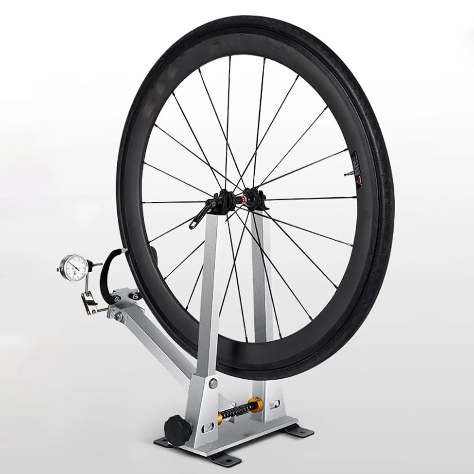 Kit De Reparación Y Alineación De Ruedas De Bicicleta Extraíble con Indicador De Cuadrante Y Herramienta De Ajuste De Llanta De Aluminio, Adecuado para 16-29 Pulgadas