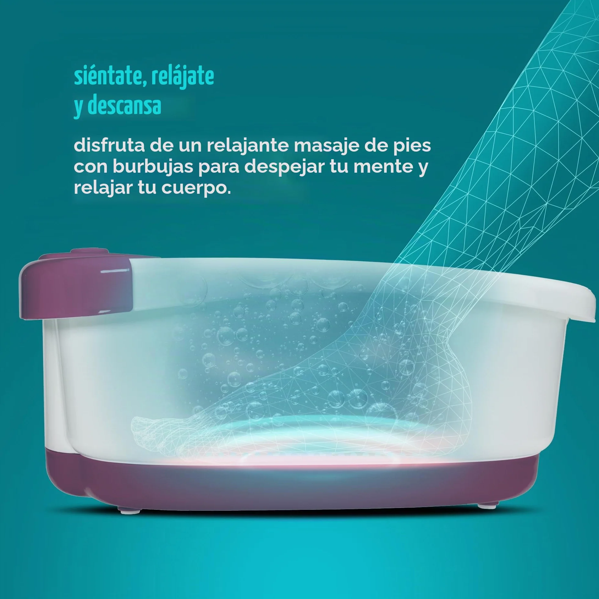 HoMedics Bubblemate Baño para Pies Hidromasajeador con Piedra Pómez Integrada