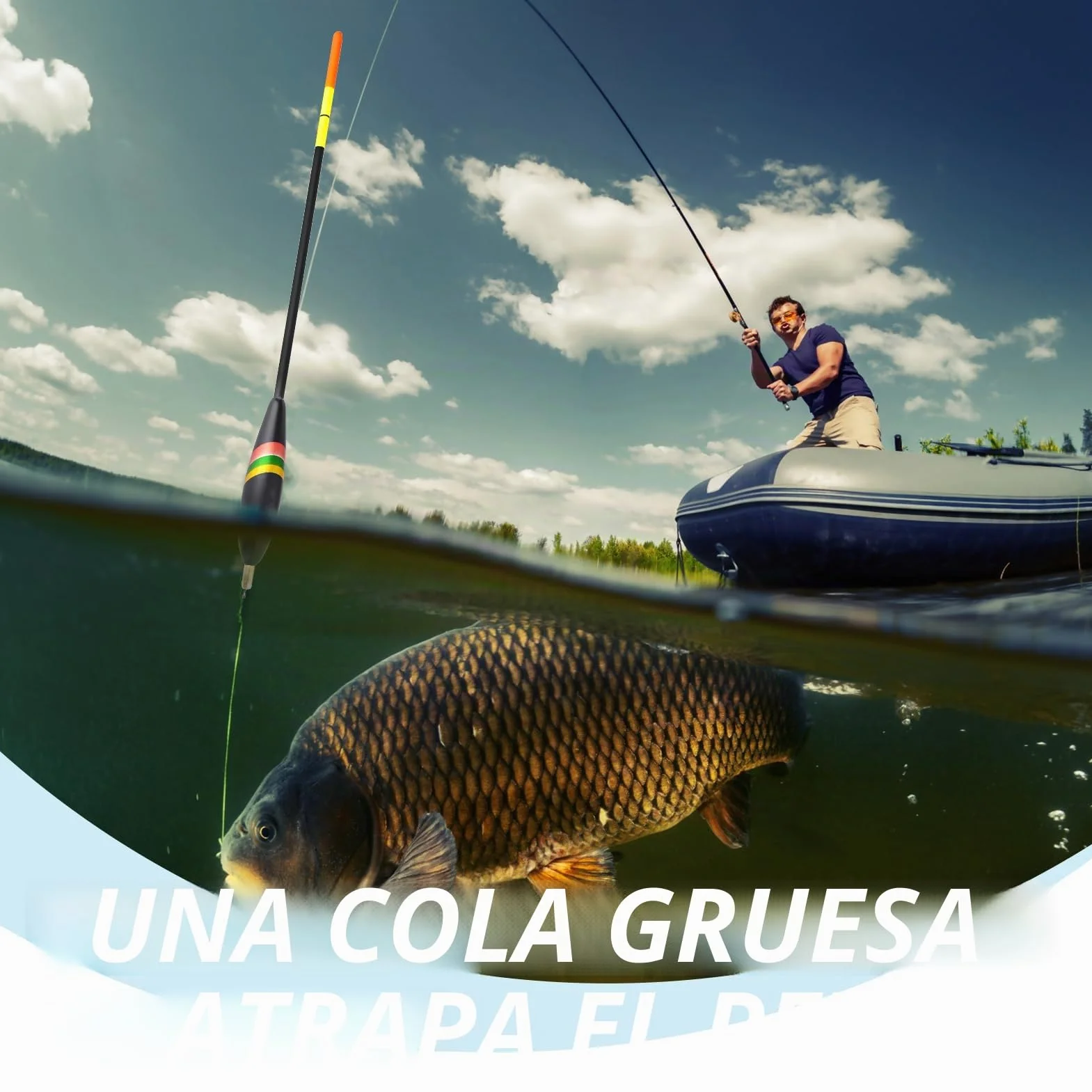 Set de 5 flotadores de Pesca Waggler 4g-8g con 2g pre-plomado - Ideal para lanzamientos amplios y precisos