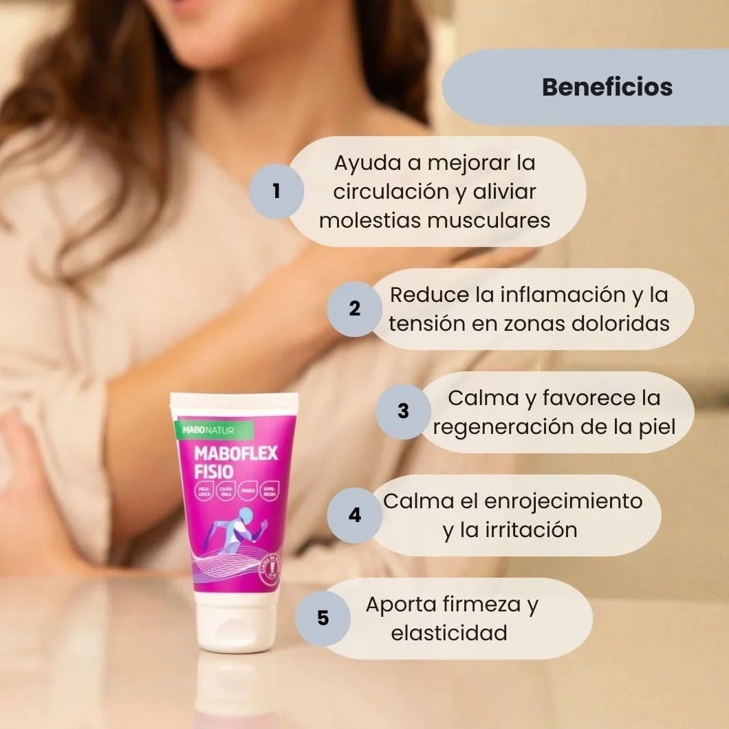 MABO Flex Fisio Crema de Masaje 250 ml con Árnica, Caléndula, Mentol, Hypericum y Colágeno