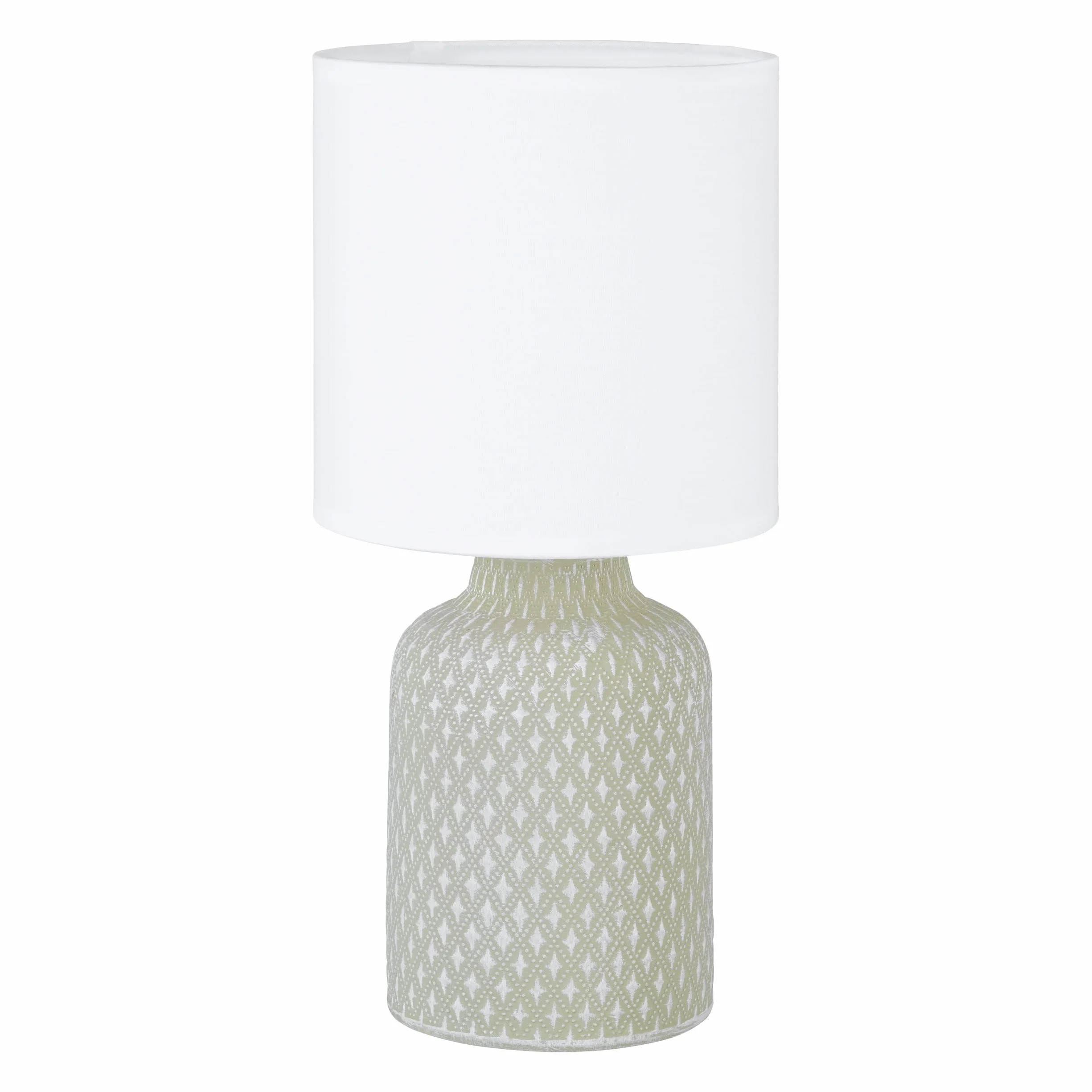 Eglo Bellariva Lámpara de mesa cerámica gris textil blanco E14