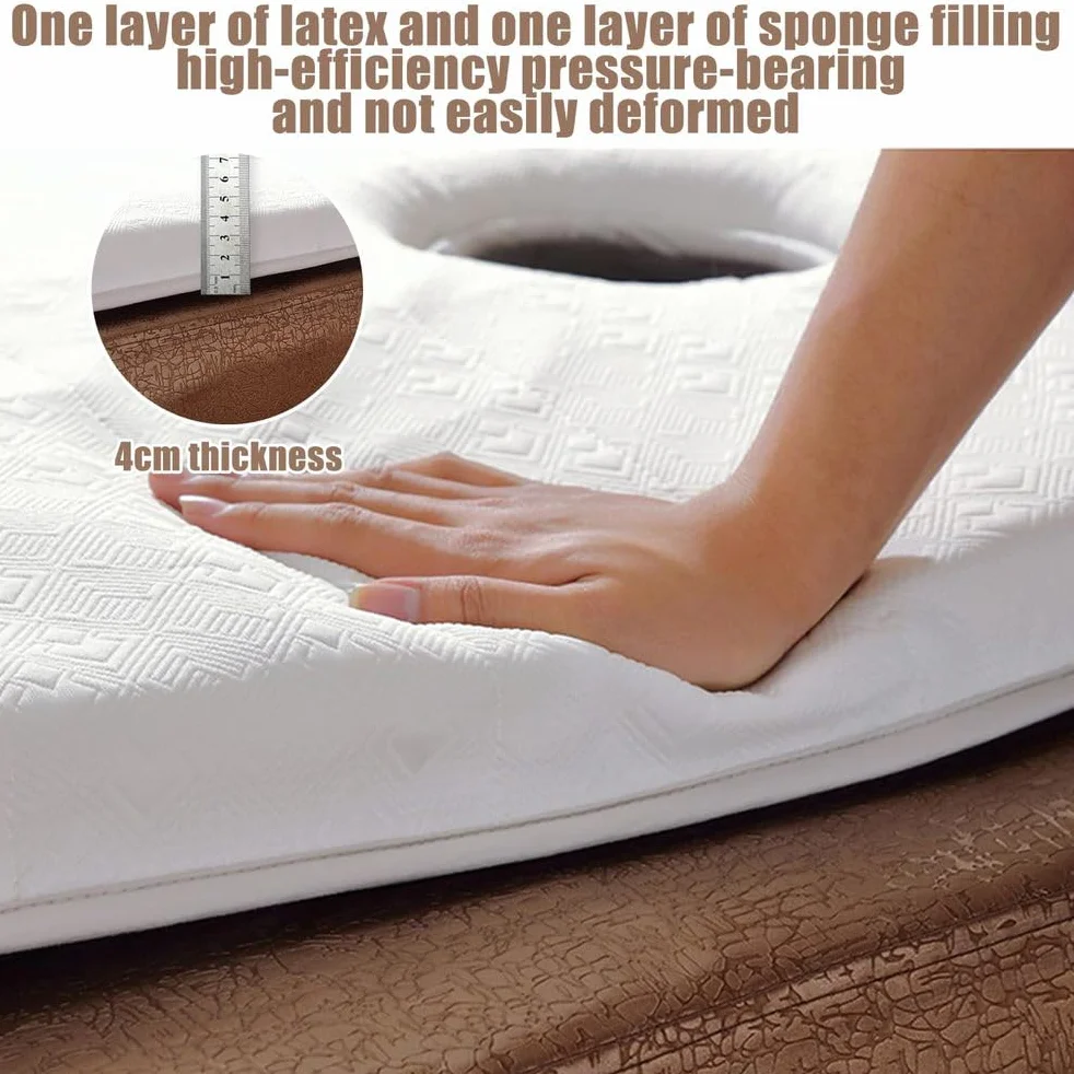 Topper de Colchón de Espuma Viscoelástica con Orificio Antideslizante 4 cm, 70x185 cm, Blanco