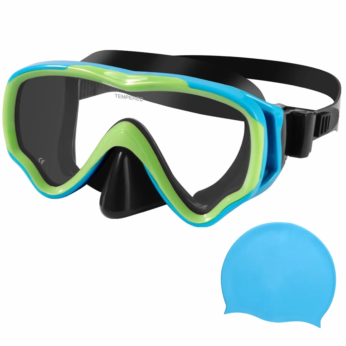 Máscara de buceo para niños, antivaho y antifugas, gafas de esnórquel, impermeables, duraderas, de vidrio templado para niños de 4 a 14 años de edad