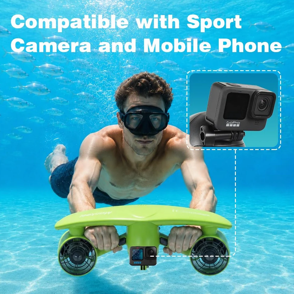 Patinete Eléctrico Subacuático – Mankeel Dual Motores con Soporte para cámara de acción para niños y Adultos, Patinete acuático Impermeable de 50 m para Buceo, esnórquel