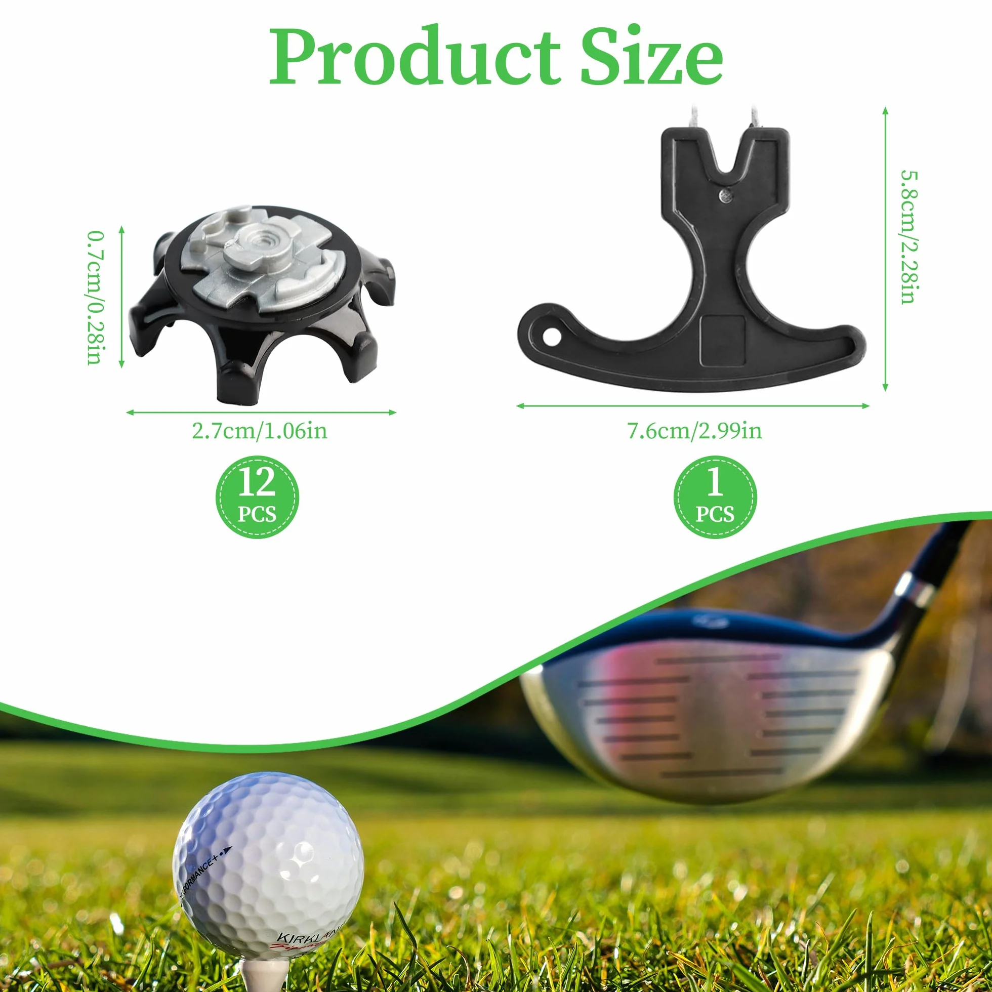 12 Reemplazo de Clavo de Golf, Negro Tacos para Zapatos, Rápida Repuestos para Proporcionar Estabilidad de Tracción y Comodidad