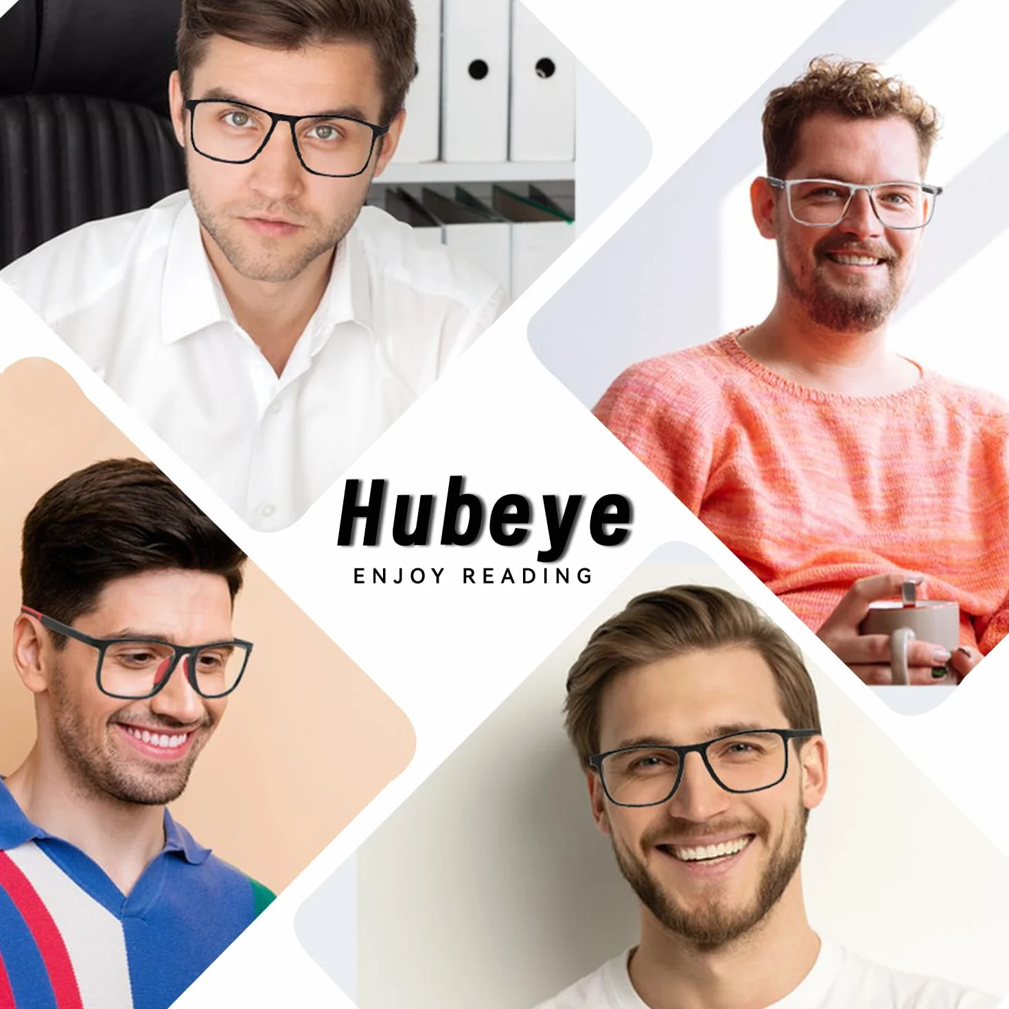 Hubeye Gafas de lectura deportiva ultraligeras anti luz azul 1.00