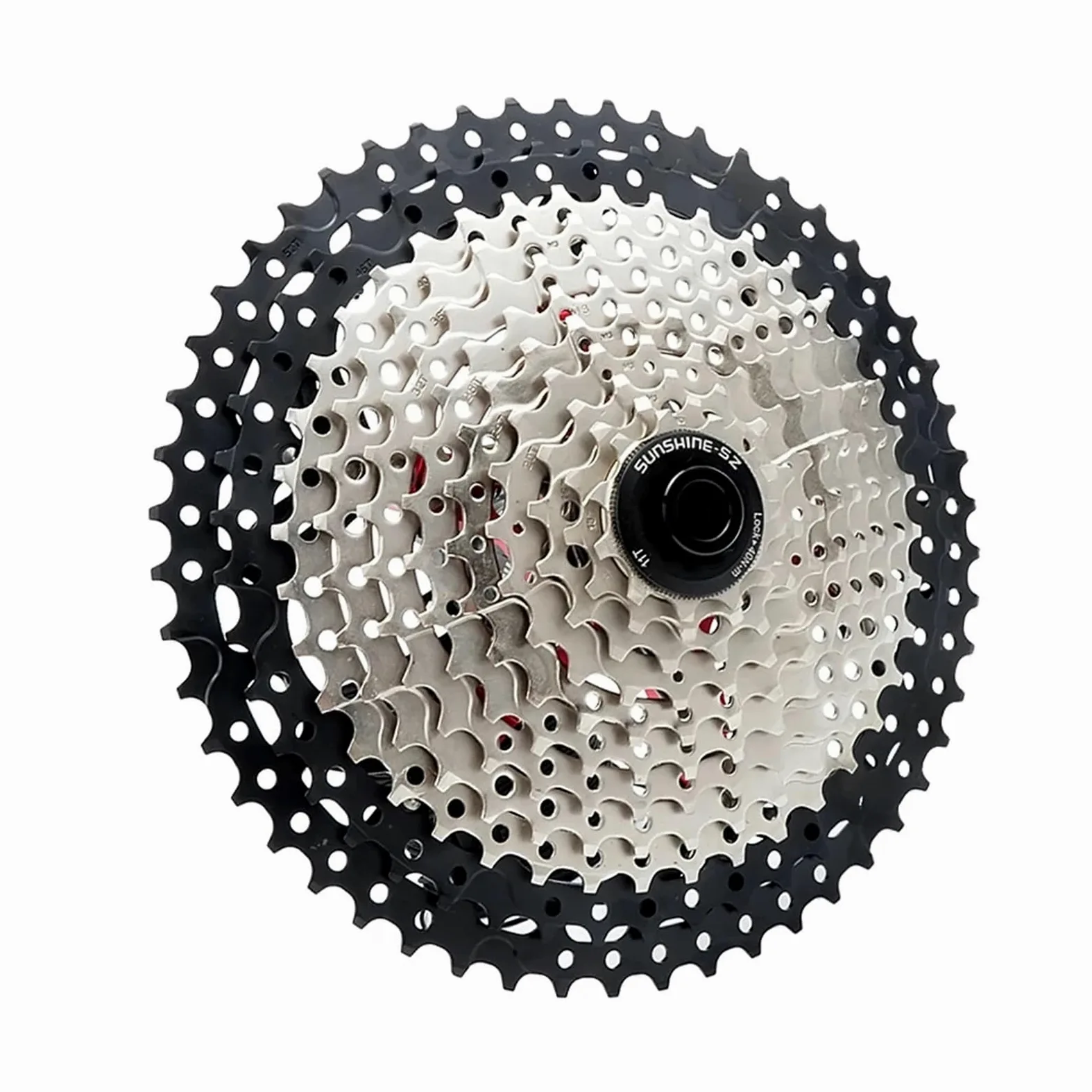 Genérico Compatible con Cassette de Bicicleta de 8-12 velocidades Sunshine, piñón de Rueda Libre de Estructura HG, Volante de inercia 32T-52T for buje HG estándar