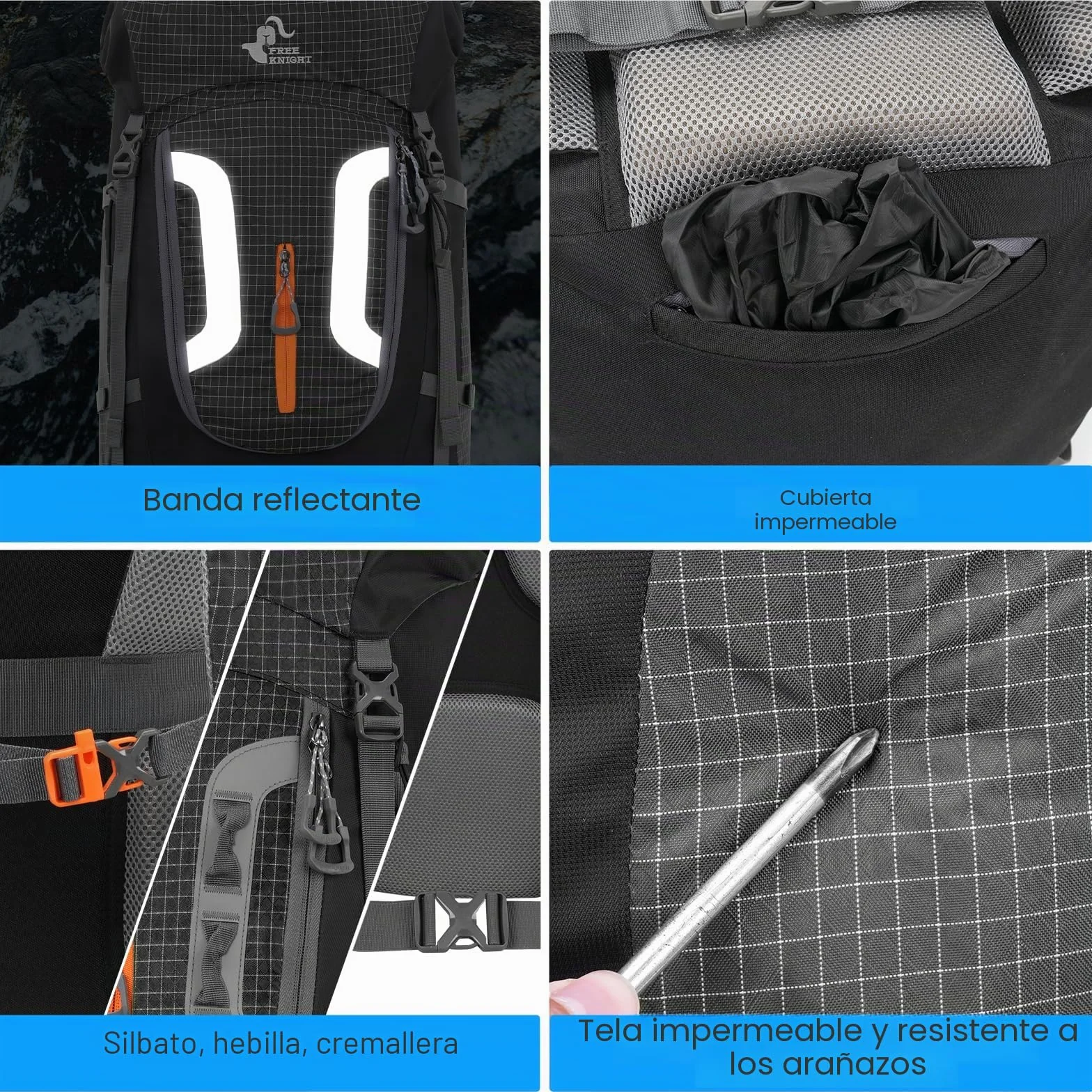 Bseash Mochila impermeable 80 L para senderismo camping con cubierta lluvia ligera deportes aire libre viajes escalada