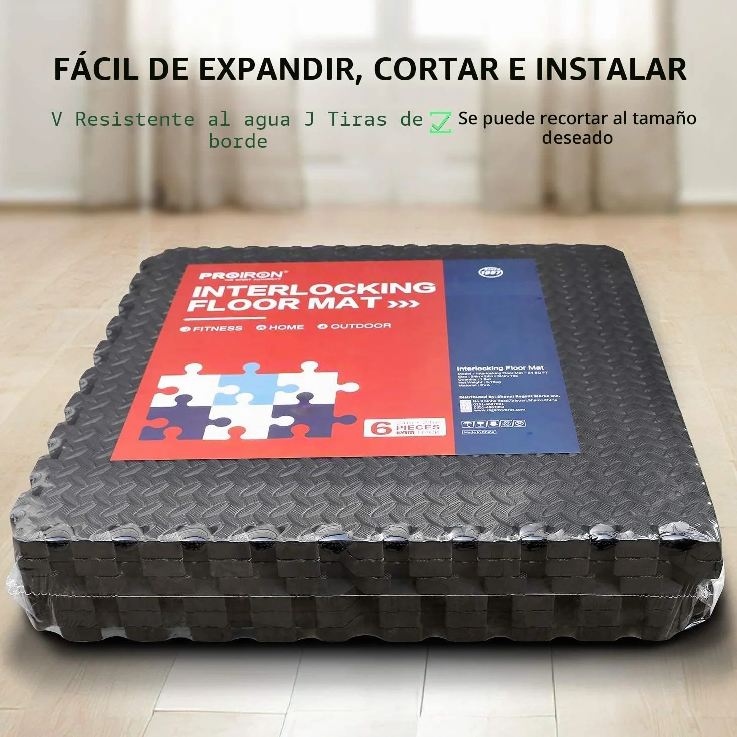 PROIRON Estera Protectora de Suelo EVA Antideslizante para Gimnasio Fitness