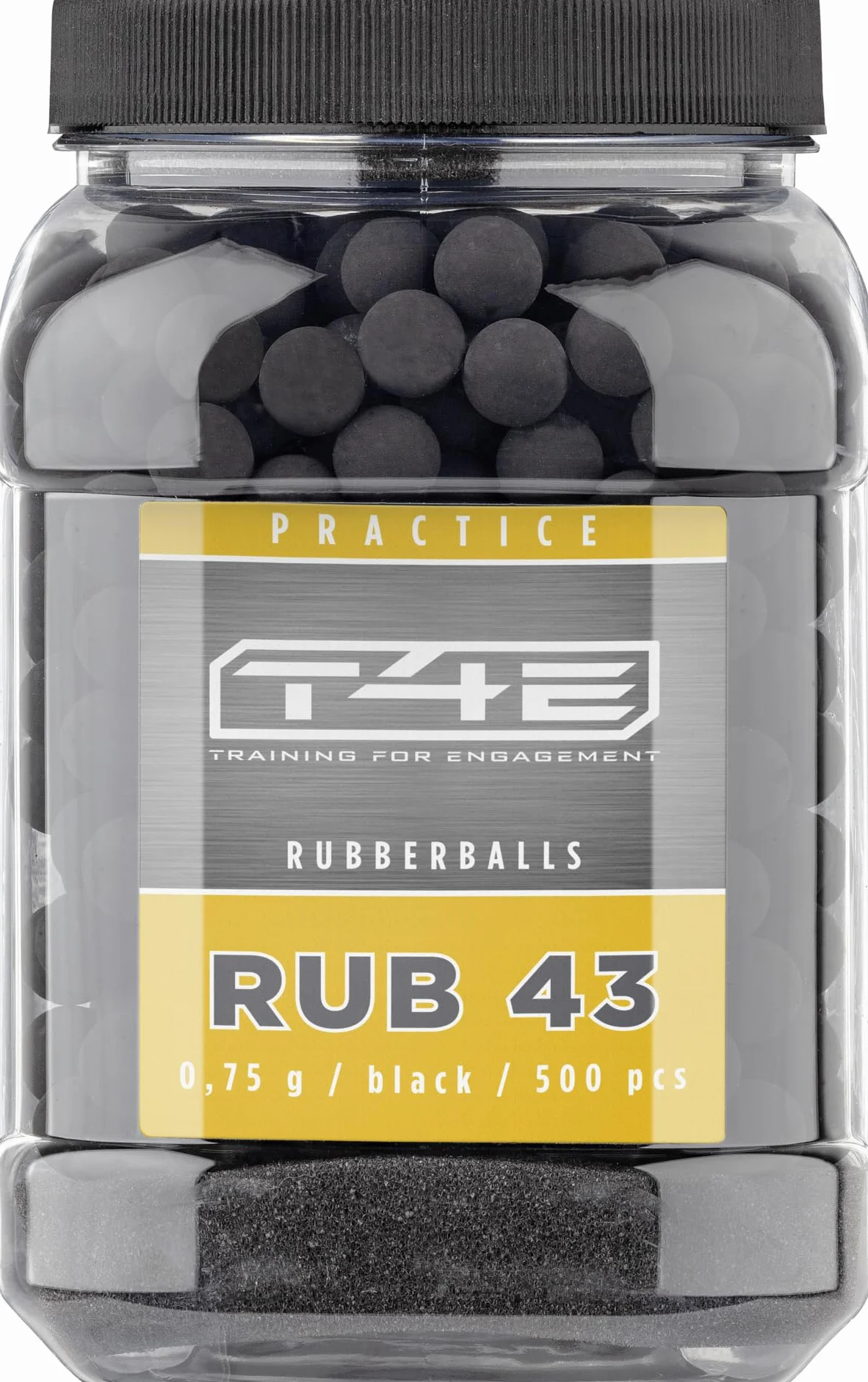 T4E Practice RUB 43 - Bolas de paintball (calibre 43, 500 unidades), color negro