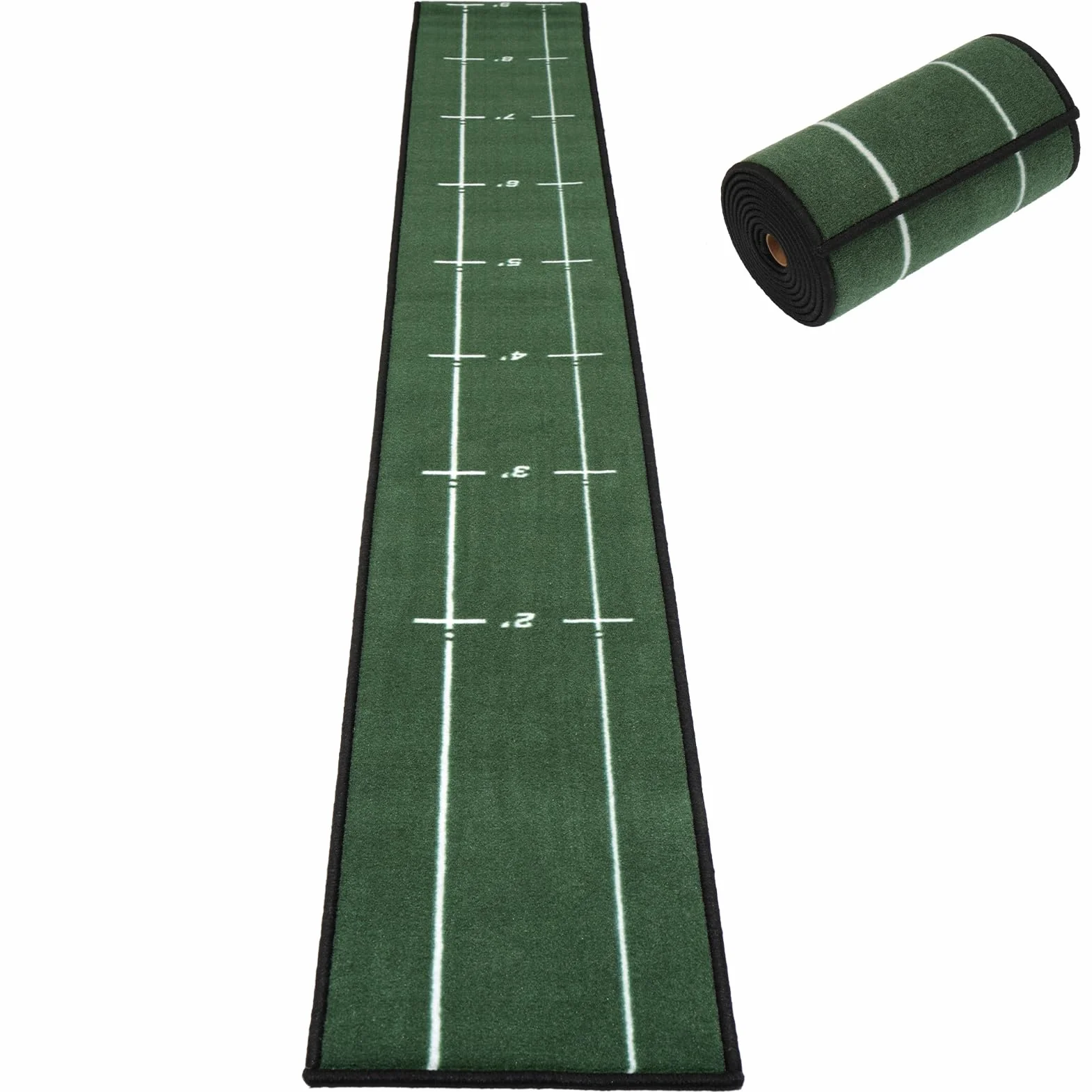 Rainmae Alfombrilla de golf para interiores de 30 cm de ancho y 280 cm de largo, para práctica de golf, ayuda a simular con pista de alineación y entrenamiento de putter