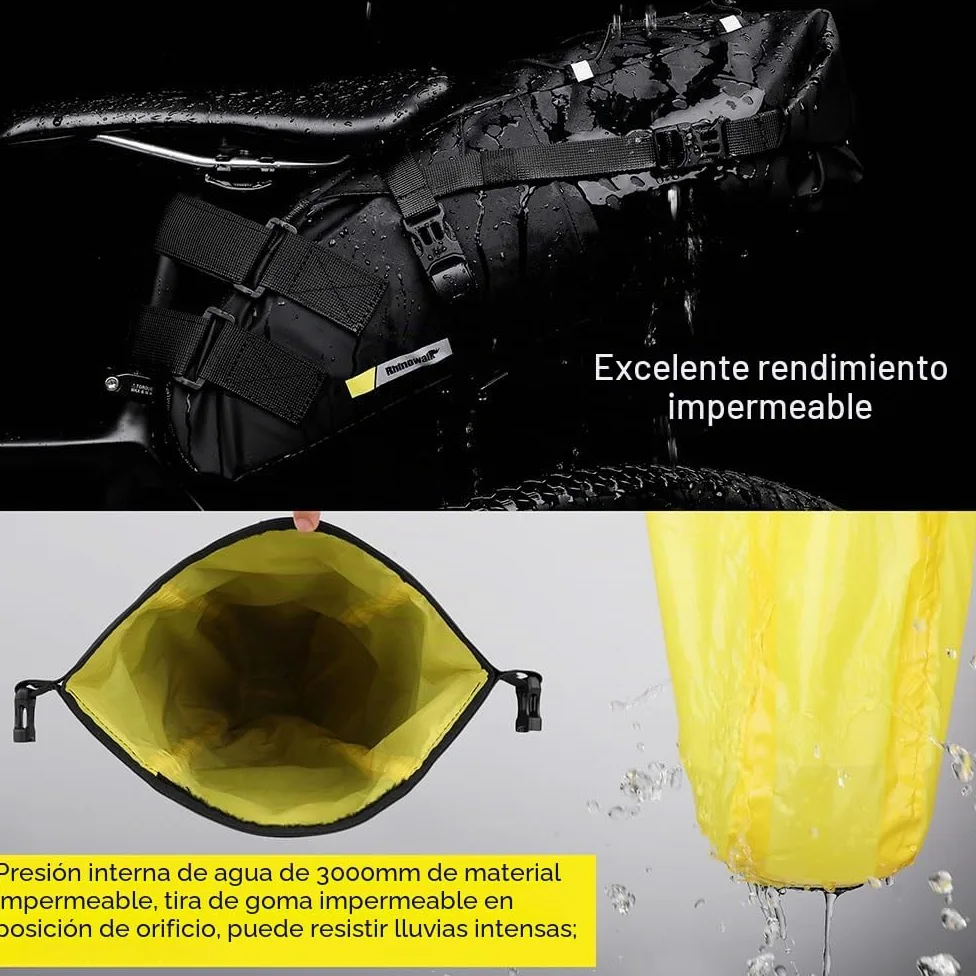 UBORSE Bolsa Sillin Impermeable Alforjas Bicicleta Gran Capacidad Bolsa para Asiento para Bicicleta Ciclismo Accesorios para MTB Bici (13L)
