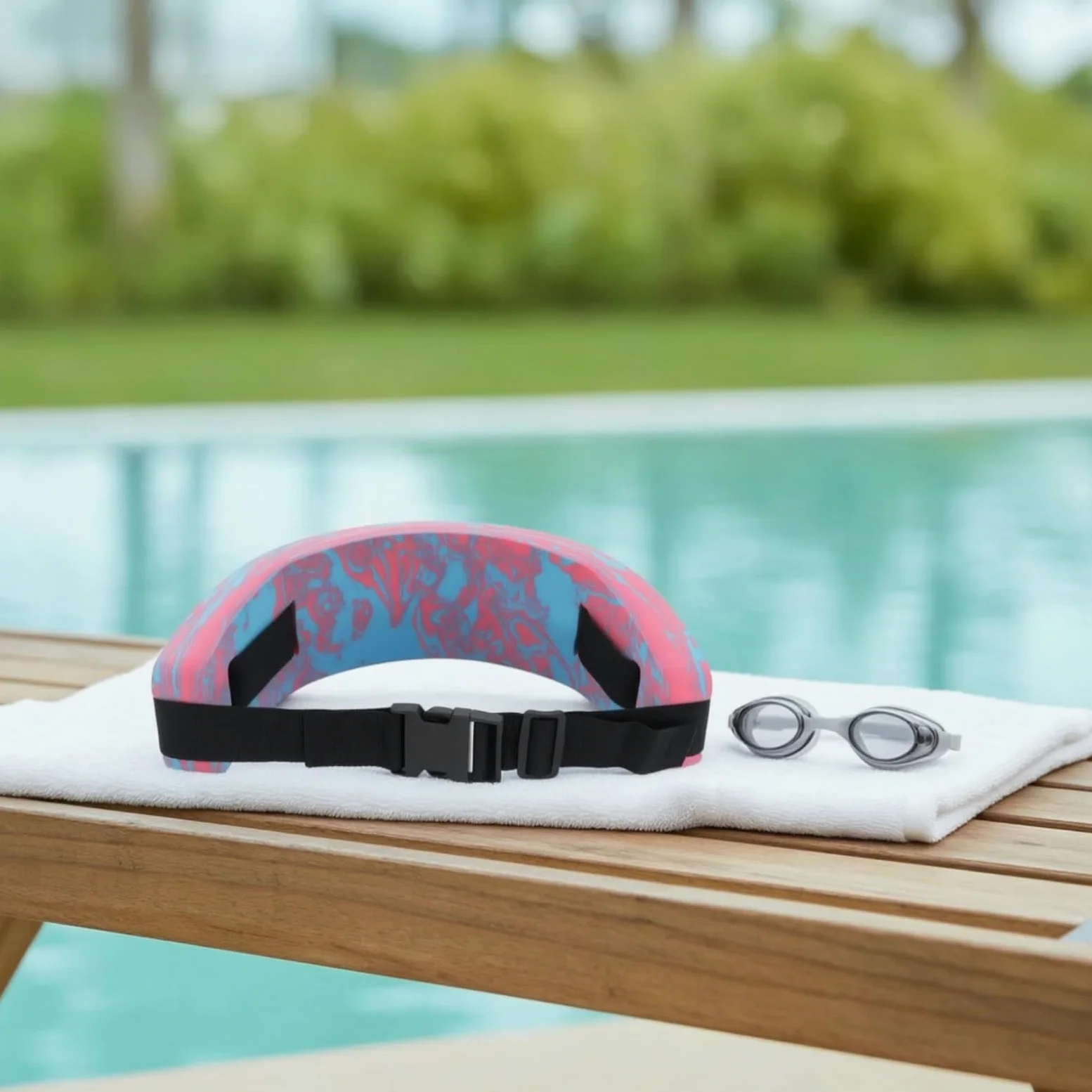 Cinturón Aprendizaje Natación con Hebilla Ligero Ayuda Flotación con Correa Ajustable Suave Artículo para Piscina, Aeróbic Acuático