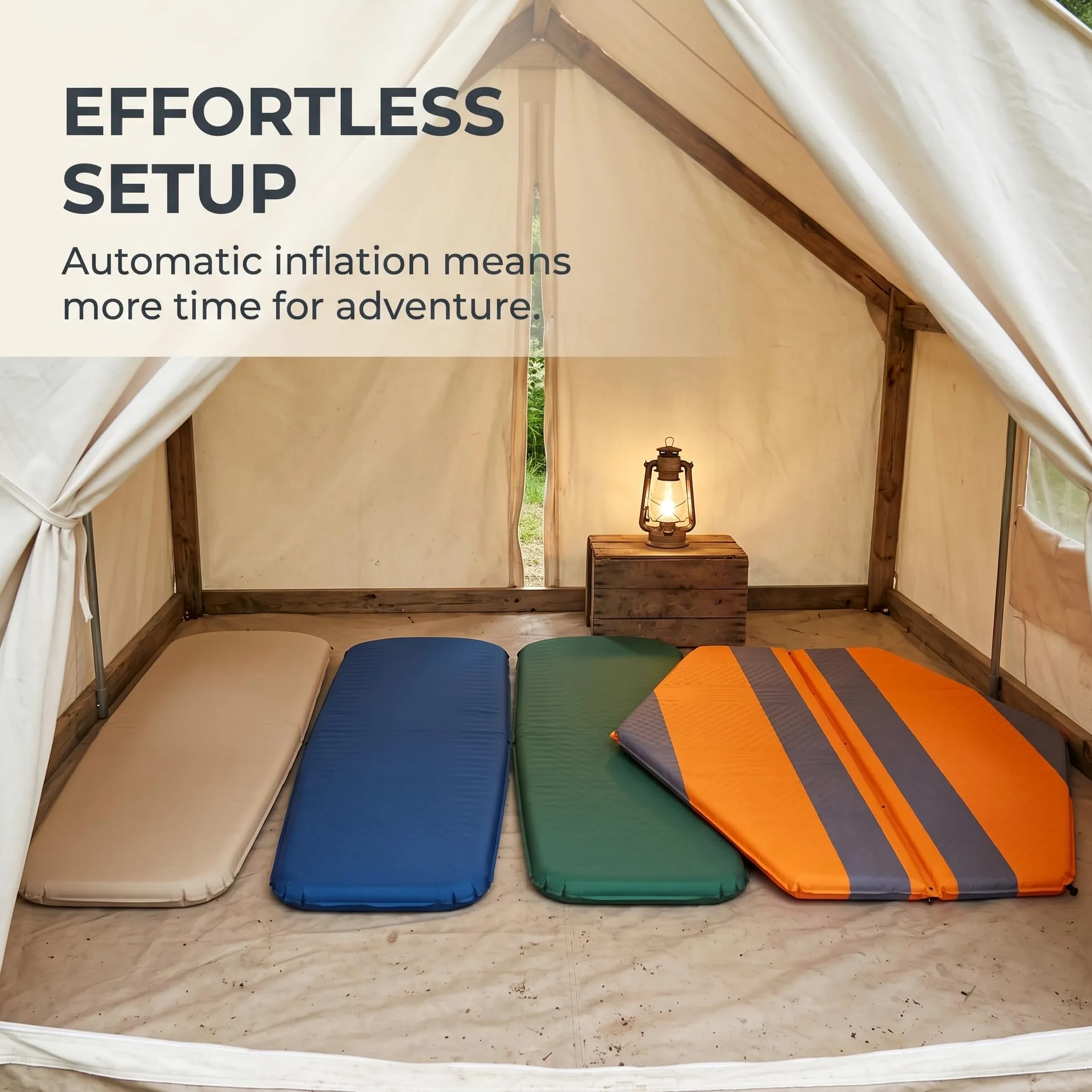 Colchón Autoinflable para Camping, Colchón Inflable para Acampar, para, Verde Oscuro, Colchoneta de Aire Hexagonal pequeña para 3-4 Personas (versión Mejorada para Tienda de campaña)