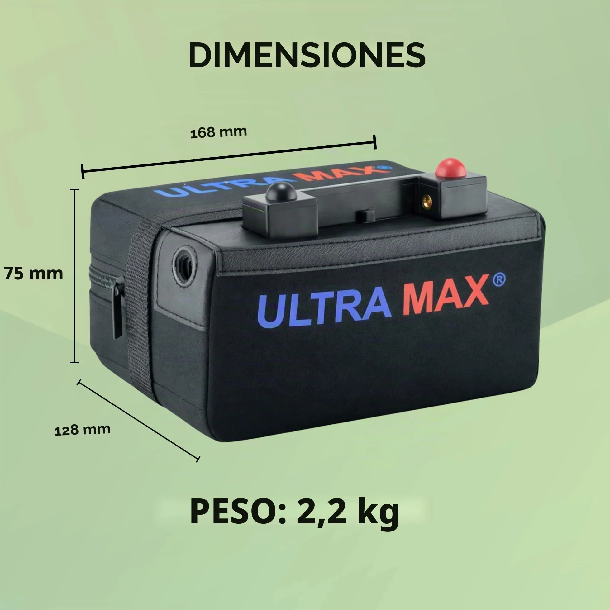Batería de repuesto para carrito de golf ULTRAMAX LI18-12G de litio de 27 agujeros con conector en T