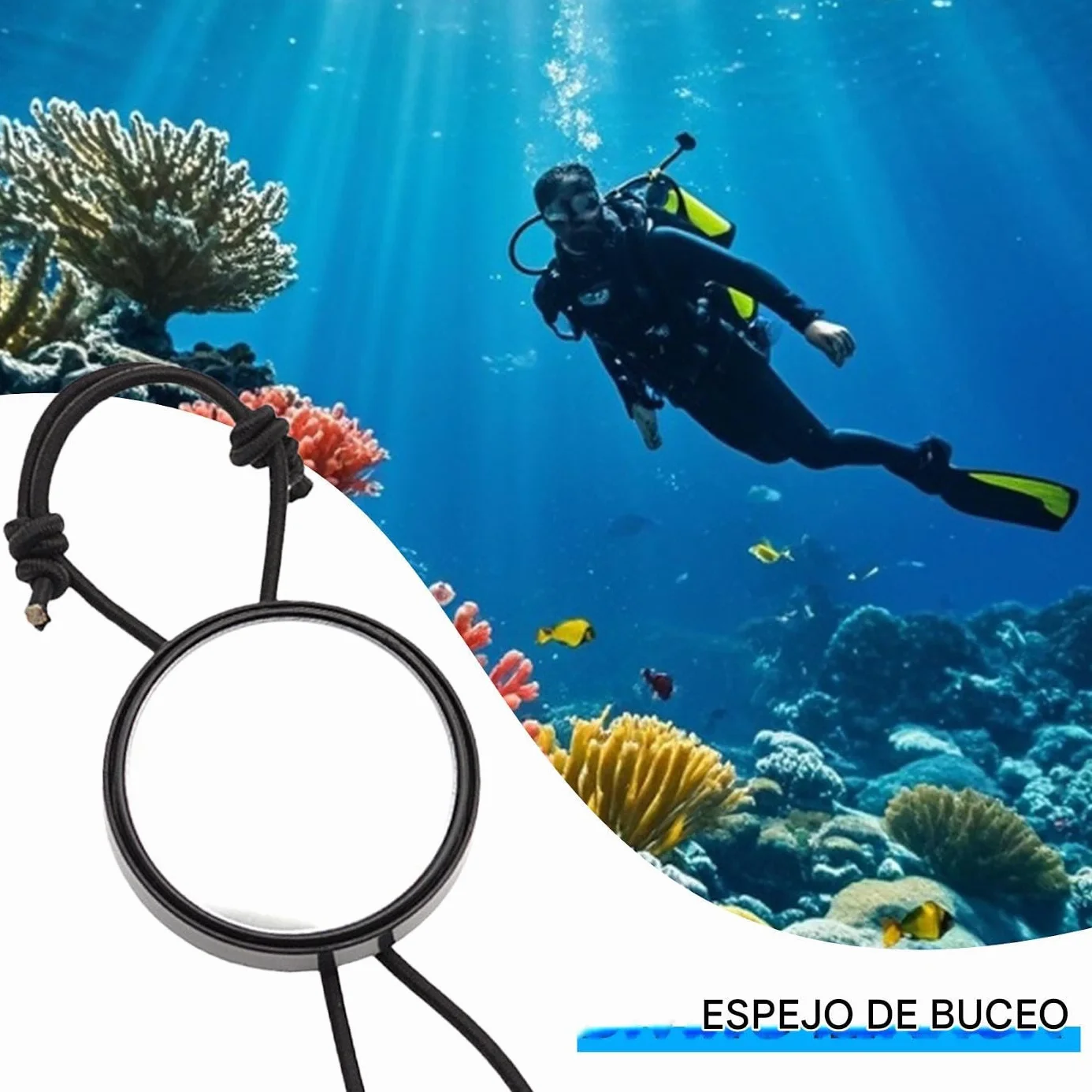 Espejo de Buceo - Espejo Compacto de Observación para Buceadores - Equipo Submarino Portátil Ajustable para Mujeres, Buceo en Cuevas, Seguridad, Deportes al Aire Libre, Hombres