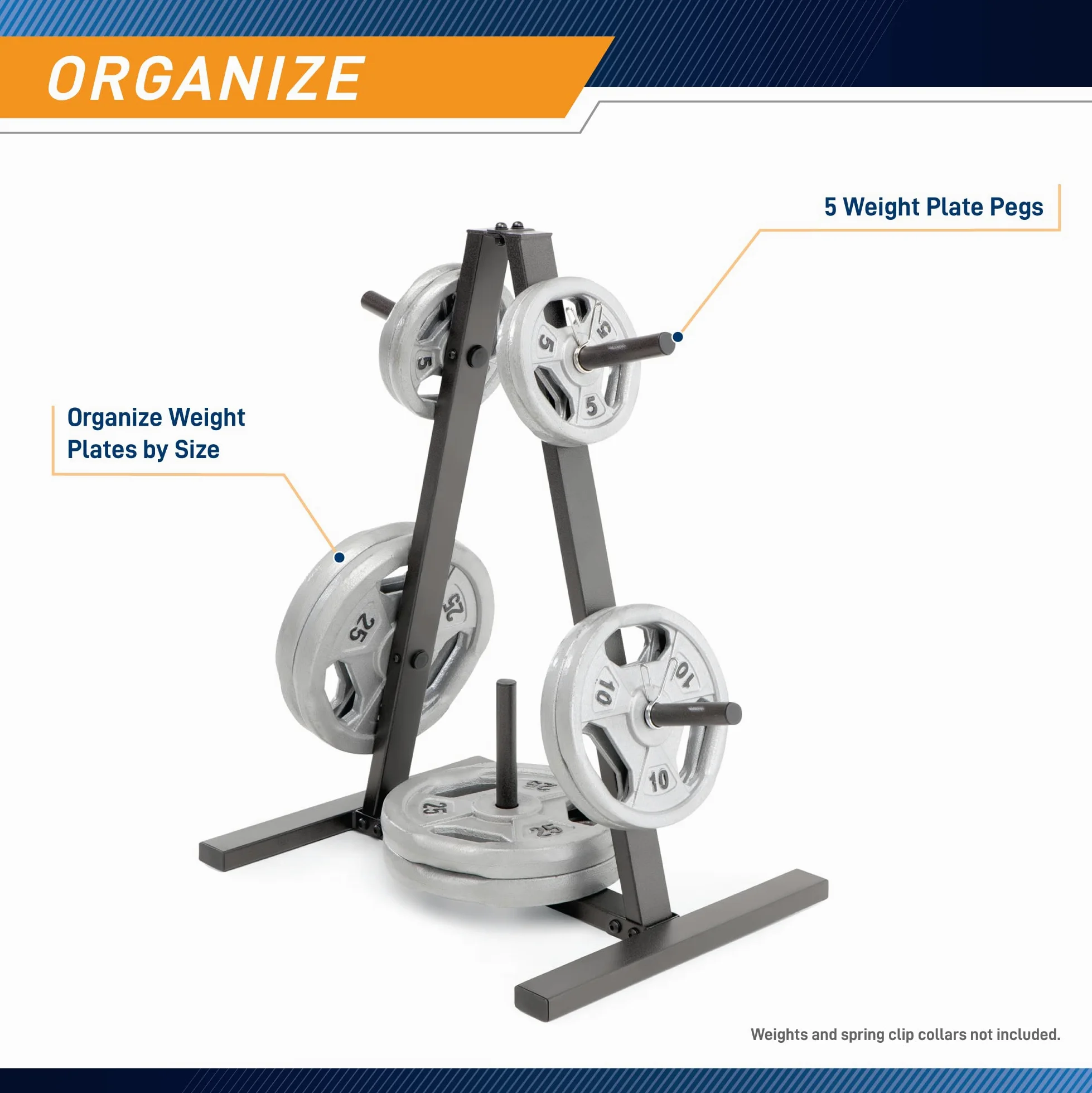 Marcy Árbol de placas de peso estándar para placas de 1 pulgada para gimnasio en casa, 300 libras. Capacidad máxima PT-5733.