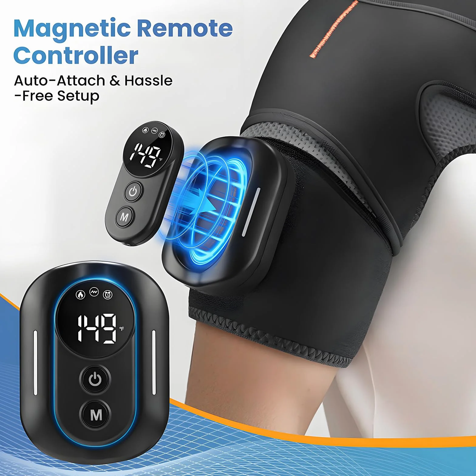 Masajeador de hombros con almohadilla térmica, 5 niveles de calentamiento, 5 modos de vibración, batería 5000 mAh, ajustable