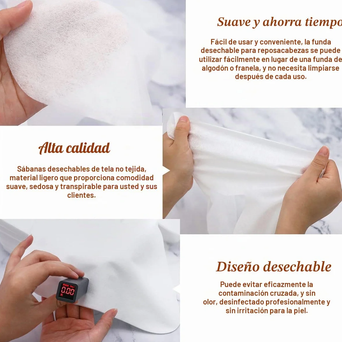 Sabanas Masaje Desechables 100 Piezas Camillas Apoyacabezas