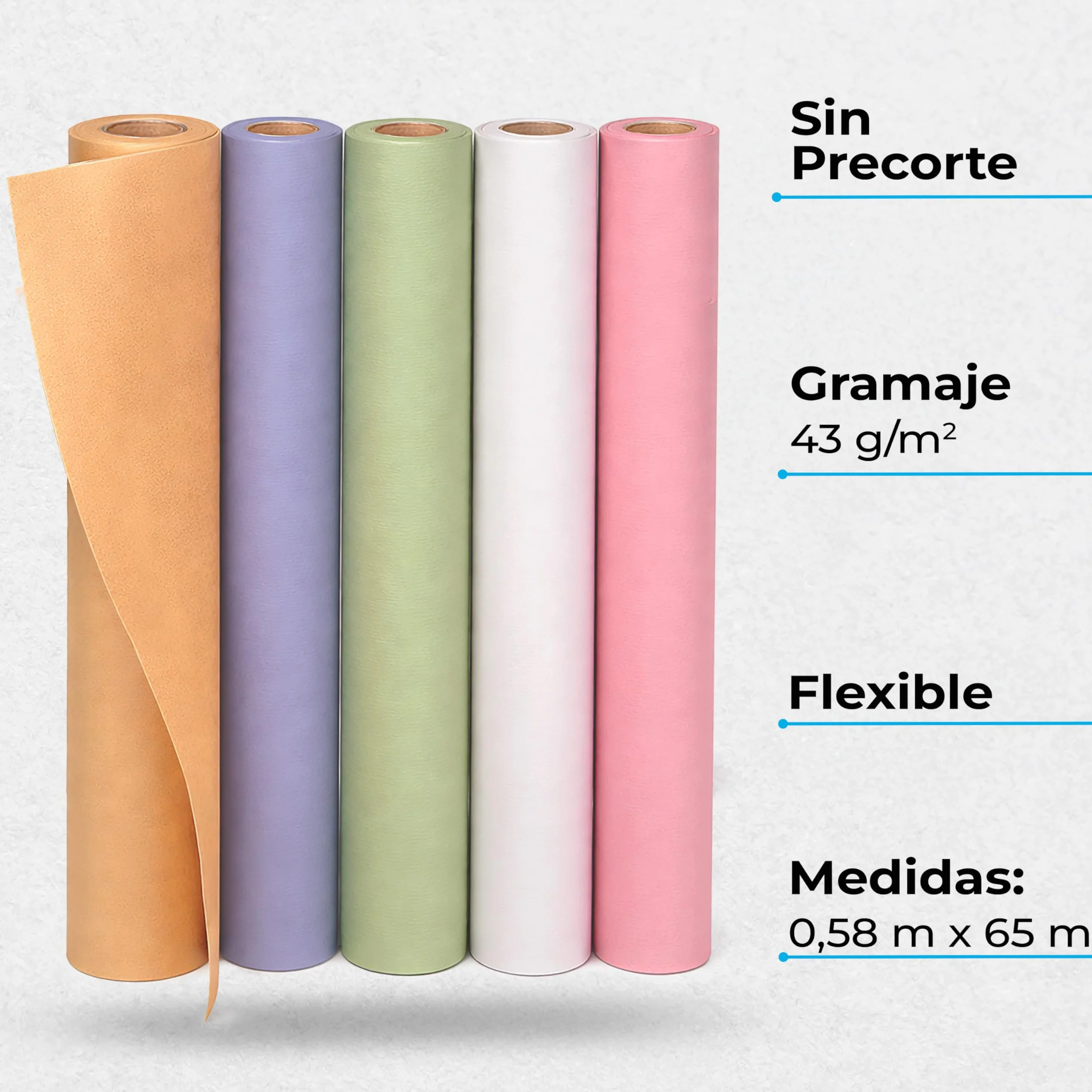Rollo de Papel Camilla 1 Capa 70 metros Sin Precorte Masaje y Estetica Rosa