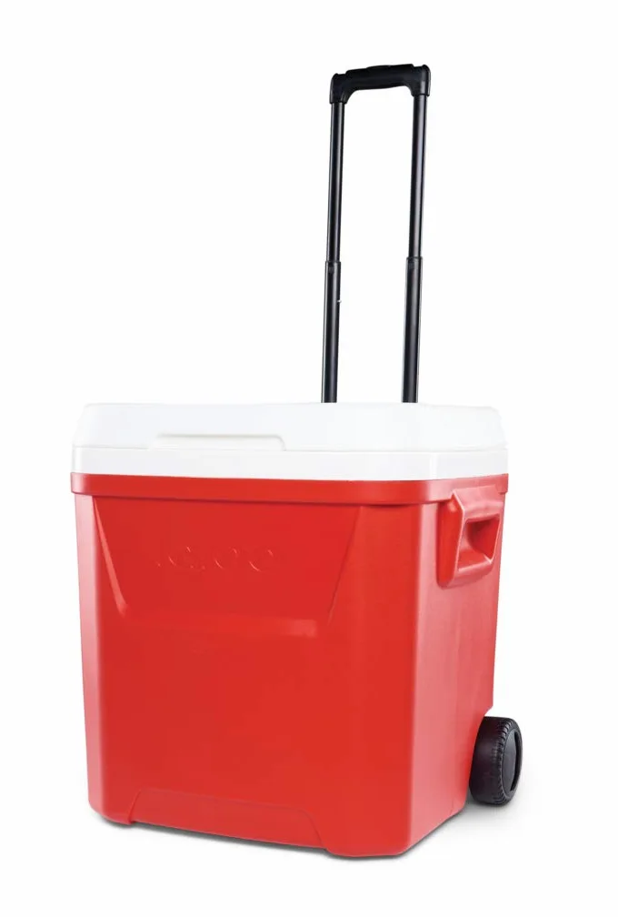 Igloo Laguna 60 Roller Nevera, Outdoor, Rojo, 56 litros, Nevera Playa Grande 60 Nevera Portátil Nevera Titan con Ruedas Acampada Camping Outdoor Aire Libre Carro Playa Ruedas Grandes