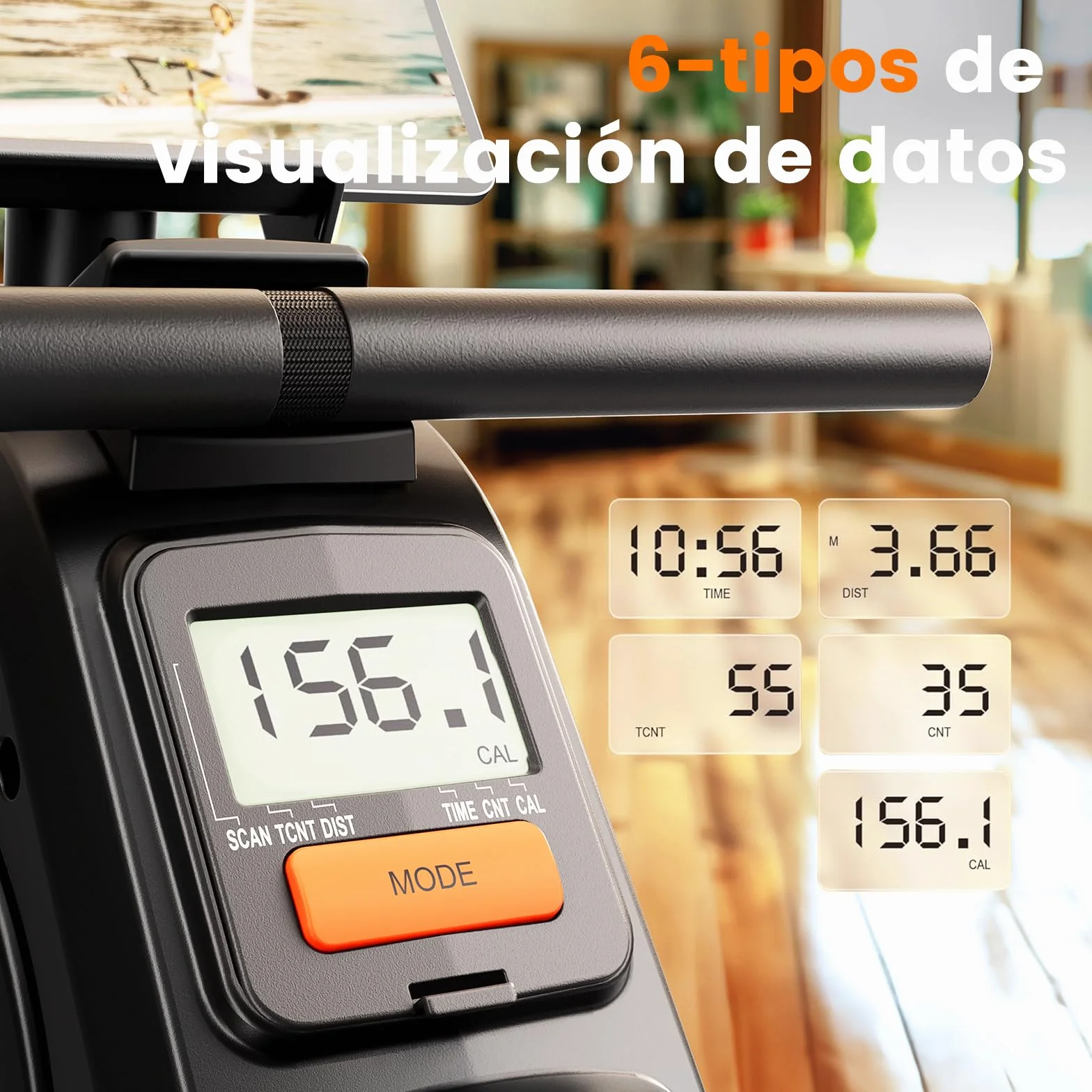 YOSUDA Máquinas de Remo para Gimnasio en casa, máquina de Remo magnética con 16 Niveles de Resistencia silenciosa y Capacidad de Peso de 159 kg, máquina de Remo para Uso doméstico con Monitor LCD