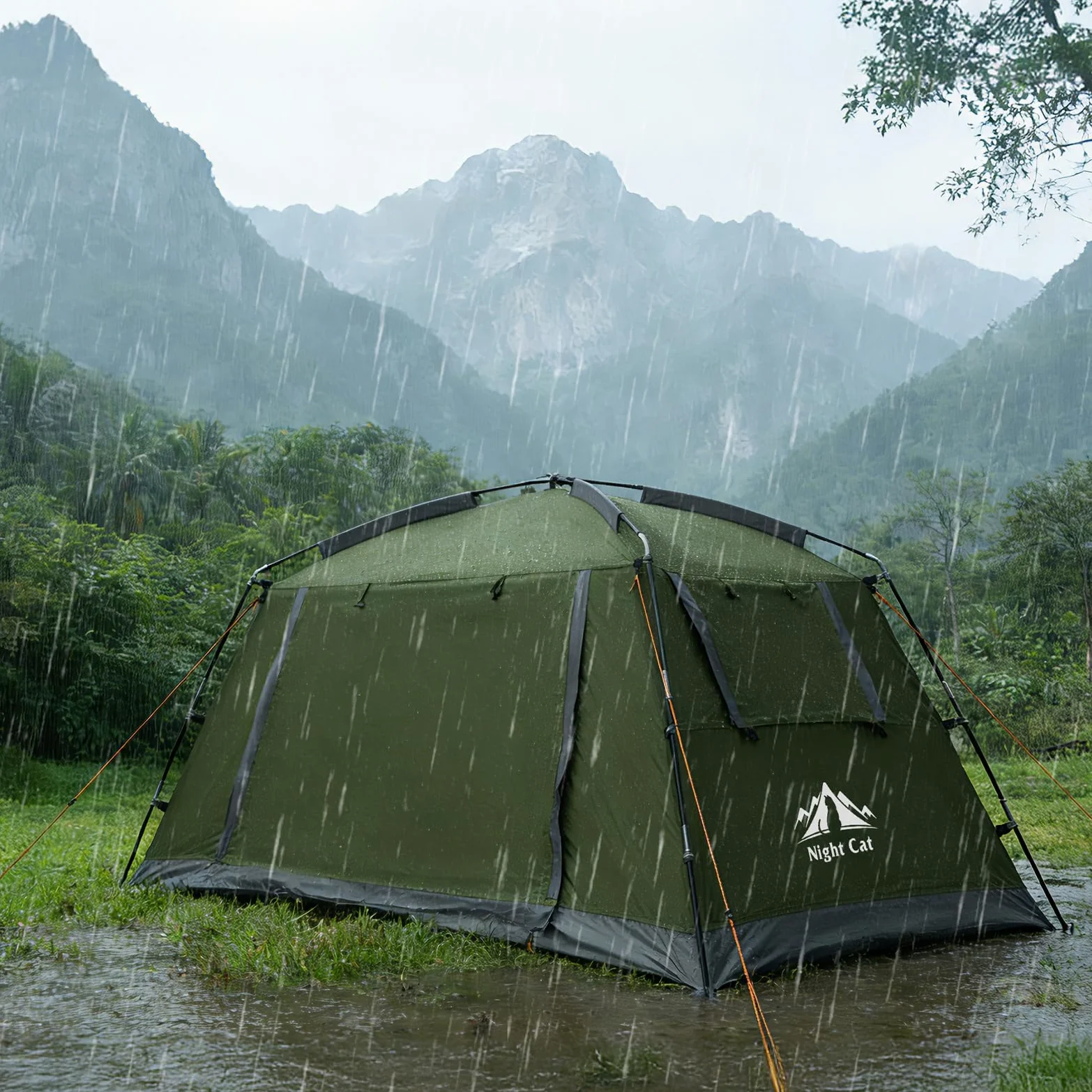 Night Cat Tienda de Campaña para 1 2 Personas: Impermeable Montar Fácil Ligero 3 Estaciones para Trekking Senderismo Festivales Al Aire Libre