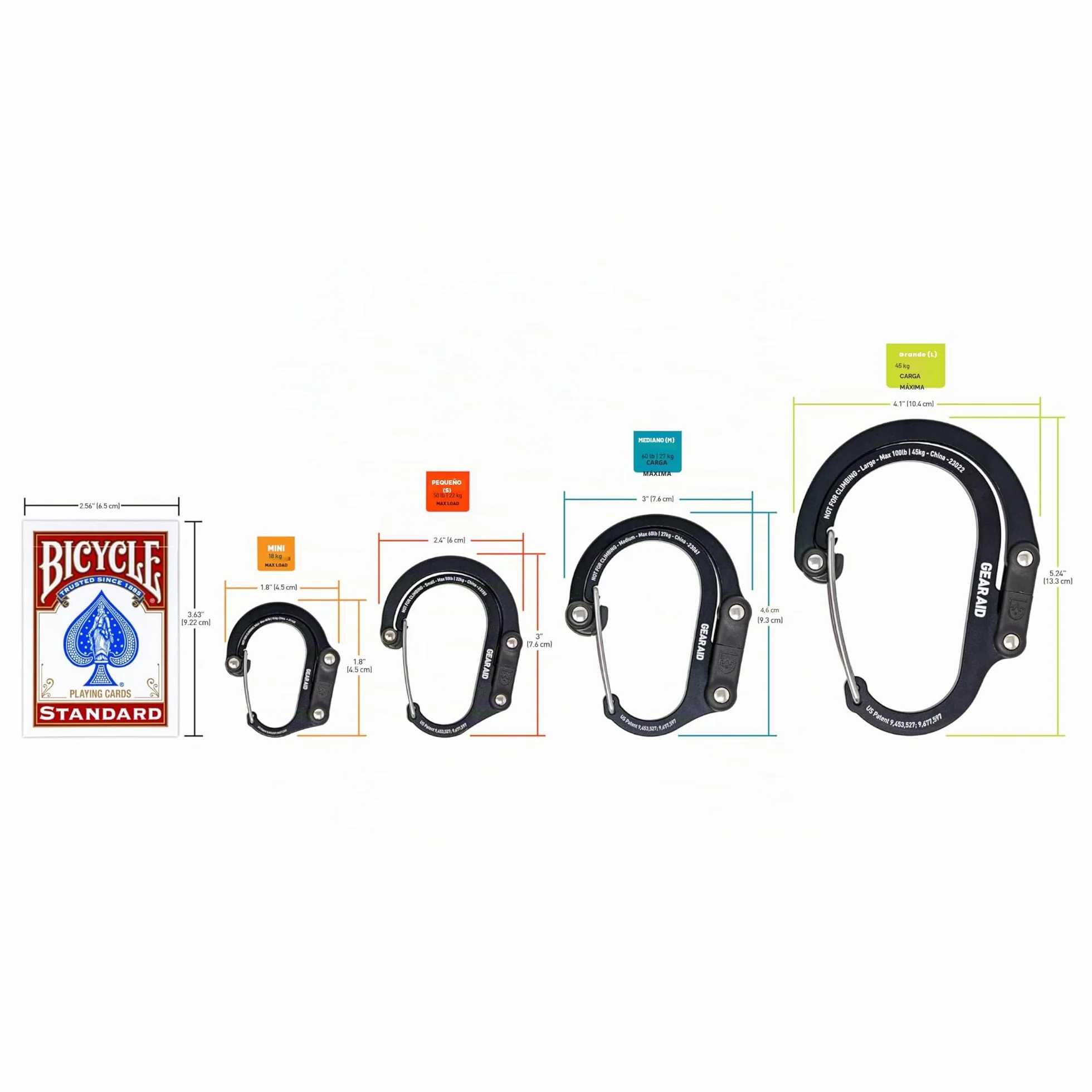 GEAR AID HEROCLIP Clip y Gancho de Mosquetón (Pequeño) para Bolso, Cochecito y Mochila