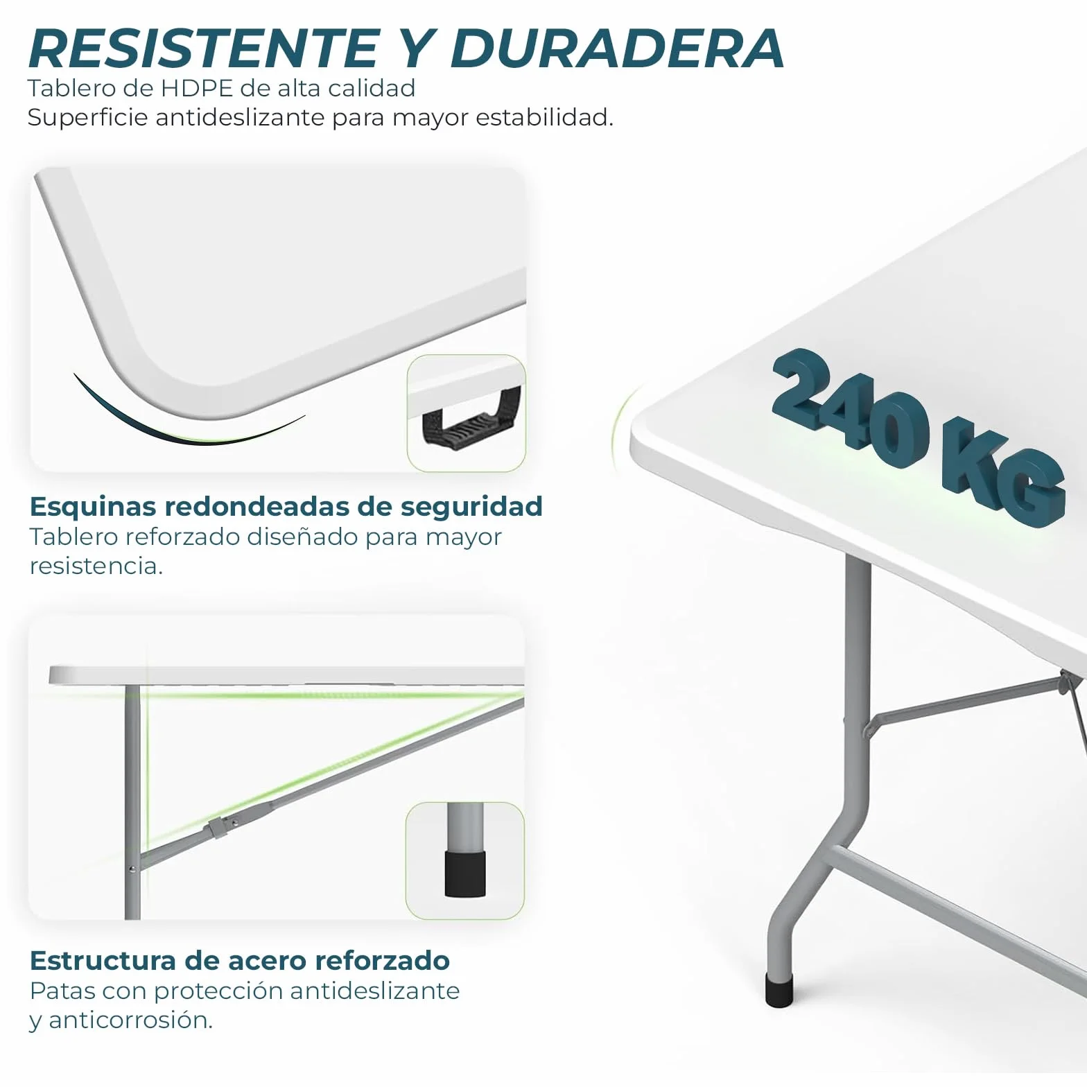 YOEVU Mesa Plegable con 2 Bancos, Conjunto Picnic 180 cm, Set Portátil Tipo Maleta, Estructura de Acero Resistente hasta 240 kg, para Camping, Jardín, Terraza y Eventos