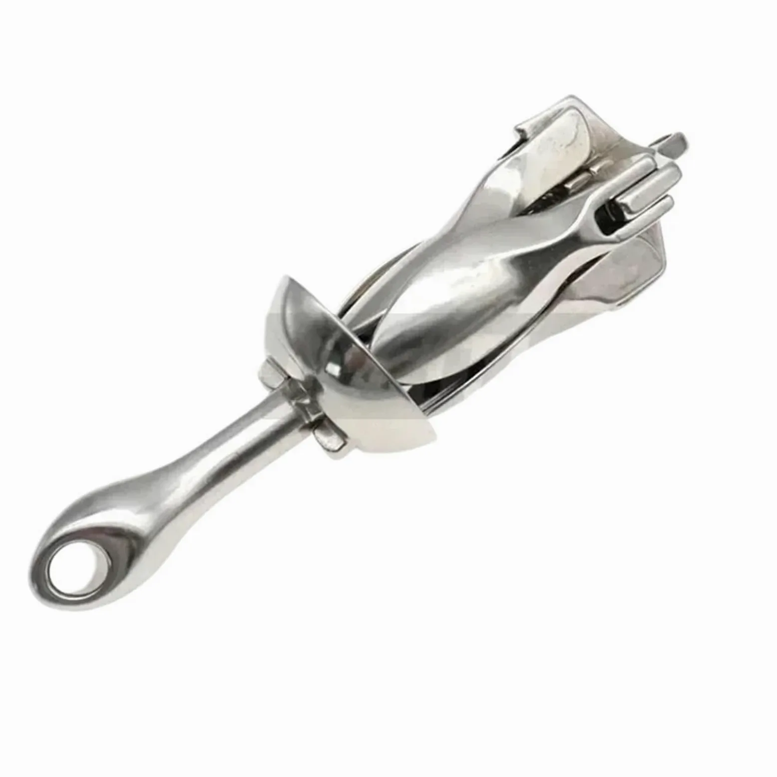 Ancla de atraque plegable for embarcaciones de 1,5 kg/0,7 kg,para lanchas rápidas, botes inflables(1.5kg Silver)