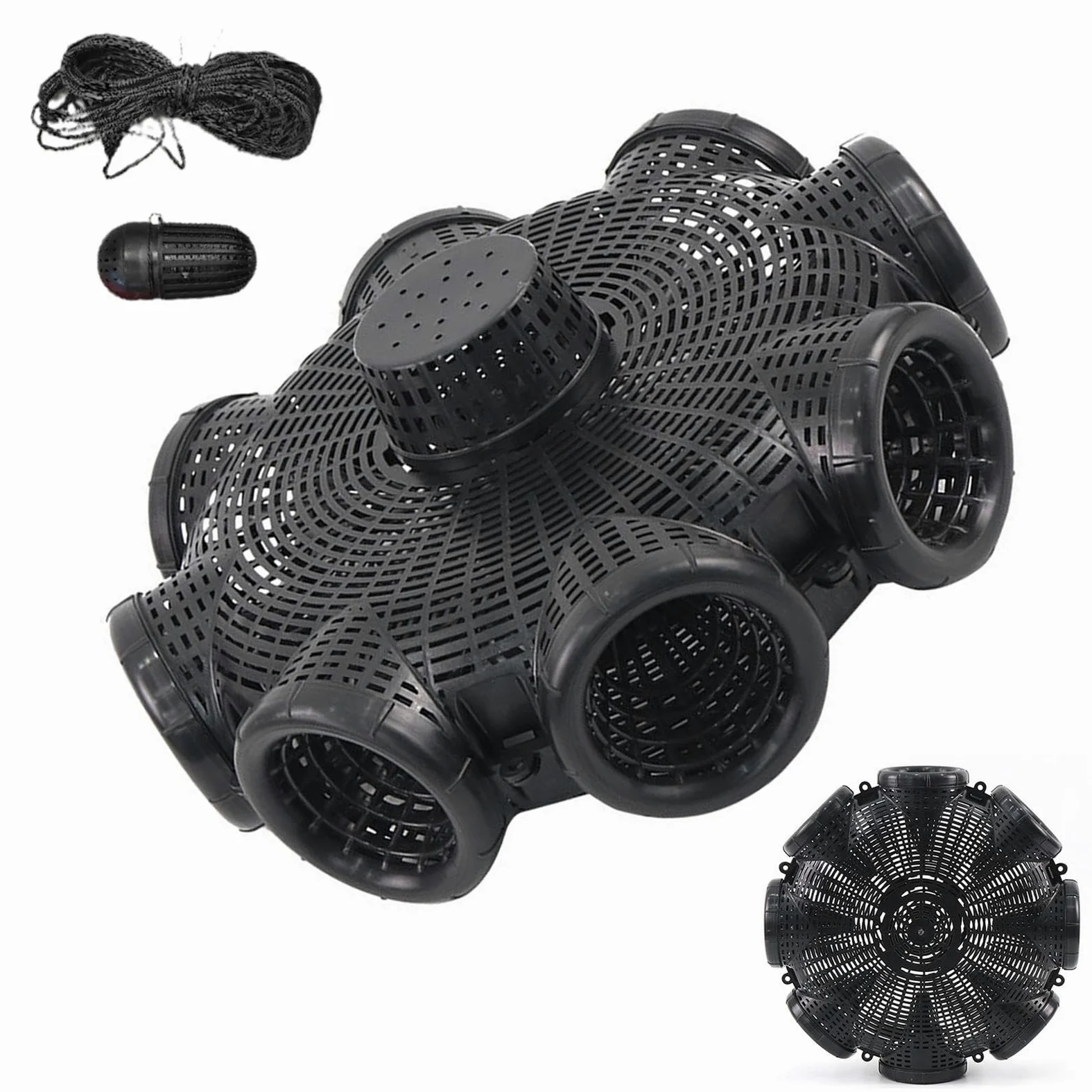 Trampas para Peces para Peces pequeños,Trampas para Peces para | Pescar,Trampa de Cebo para Red de Pesca | Trampas para Peces con 8 Agujeros, Trampa para cangrejos, Trampa portátil para