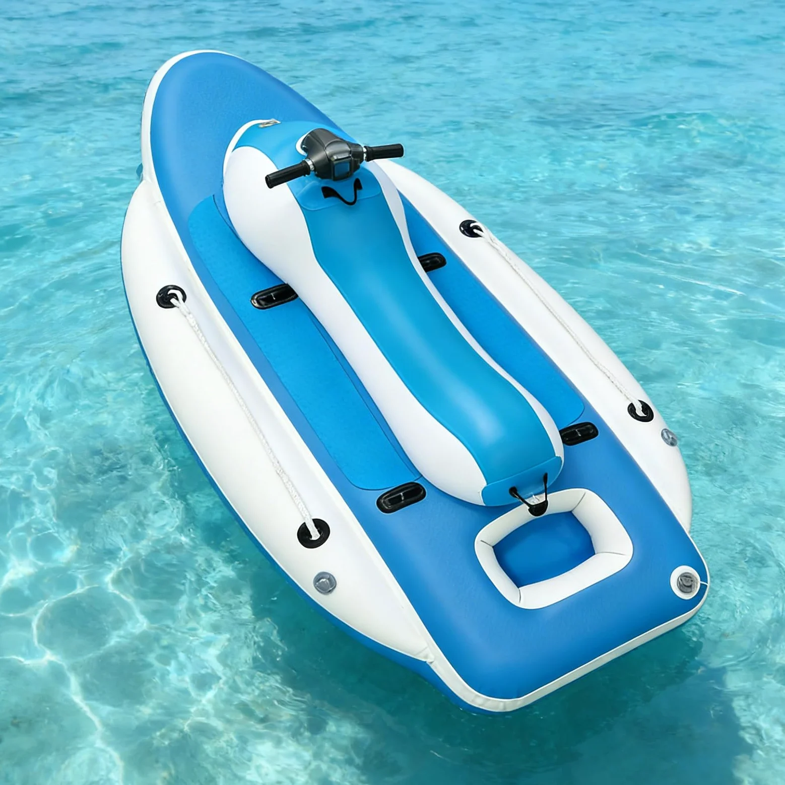 Barca Hinchable 3 en 1 con Scooter Acuático 500W Opcional Unpowered | Exploración submarina, conversión kayak, construcción Drop-Stitch reforzada, diseño agua salada, almacenamiento compacto