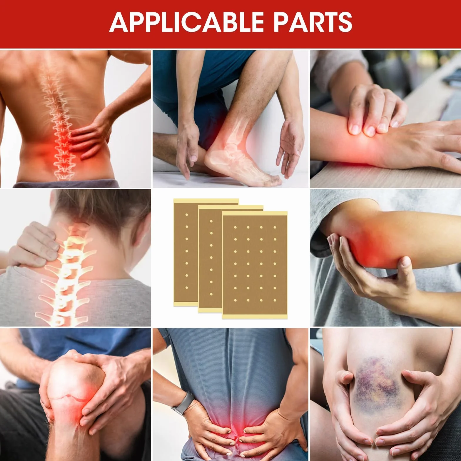 MYMULIKE Tigre Parches Para el Dolor, 100Pcs Parches de Calor, Alivio Rápido y Duradero del Dolor Muscular