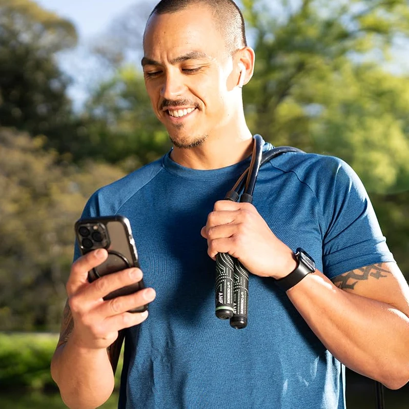 Crossrope AMP - Juego de cuerda de saltar inteligente con 0.25 libras, 0.45 libras y 1 libra - Conexión Bluetooth, entrenamiento de fitness de alta intensidad para quemar altas calorías y cardio