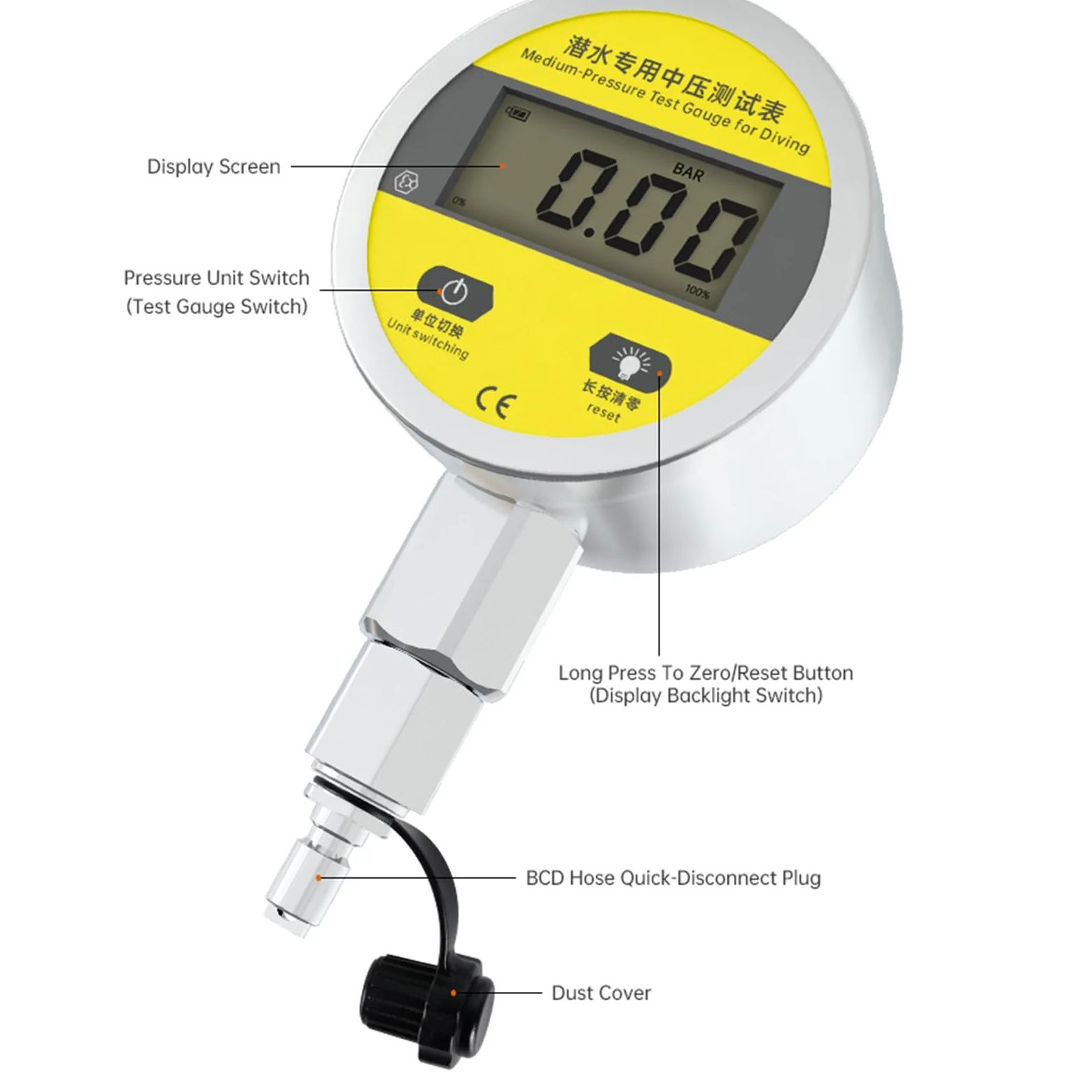 Precisely Scubas - Instrumento de presión de buceo, monitor subacuático, instrumento de buceo profesional, monitor submarino