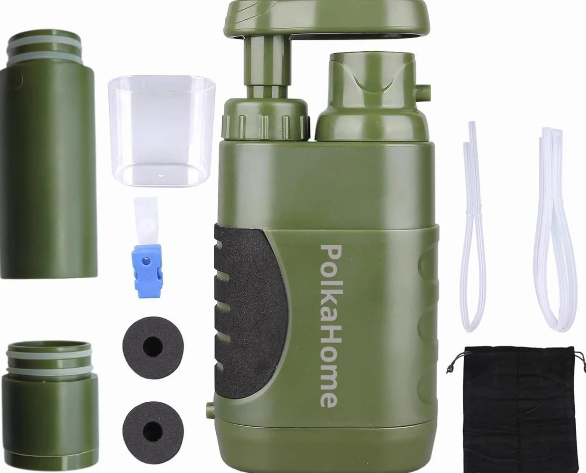 Filtro de agua Supervivencia - Filtro de Agua Exterior - Purificador de Agua - Purificación de Agua Al Aire Libre - Kit de supervivencia, filtro de agua (INCLUYENDO FILTRO DE REEMPLAZO