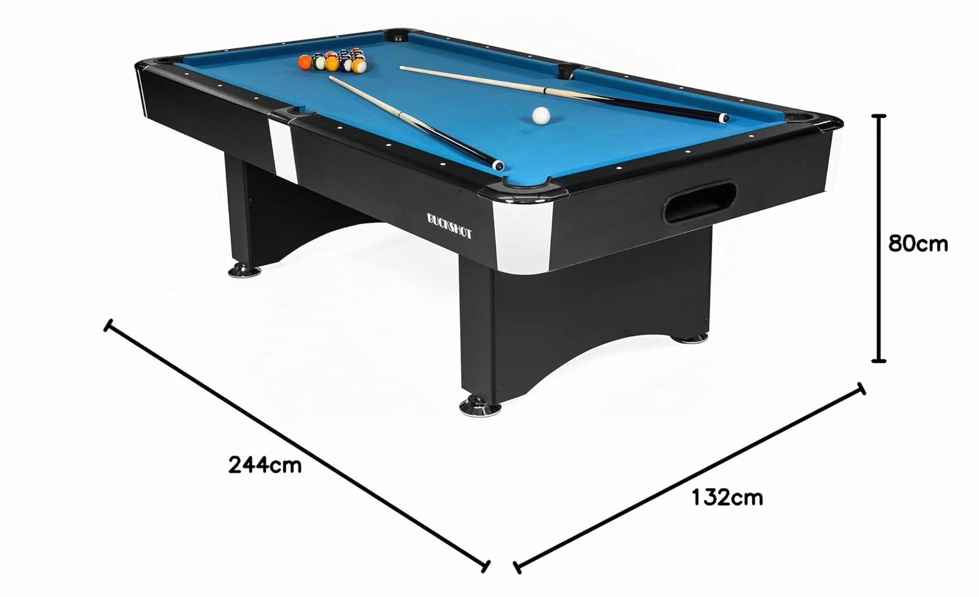 Mesa de Billar 8ft BuckShot Manhattan (244x132cm) - Billar Americano - Pool 8 ft - 130kg - Retorno de Bolos Automático - Accesorios Incluidos